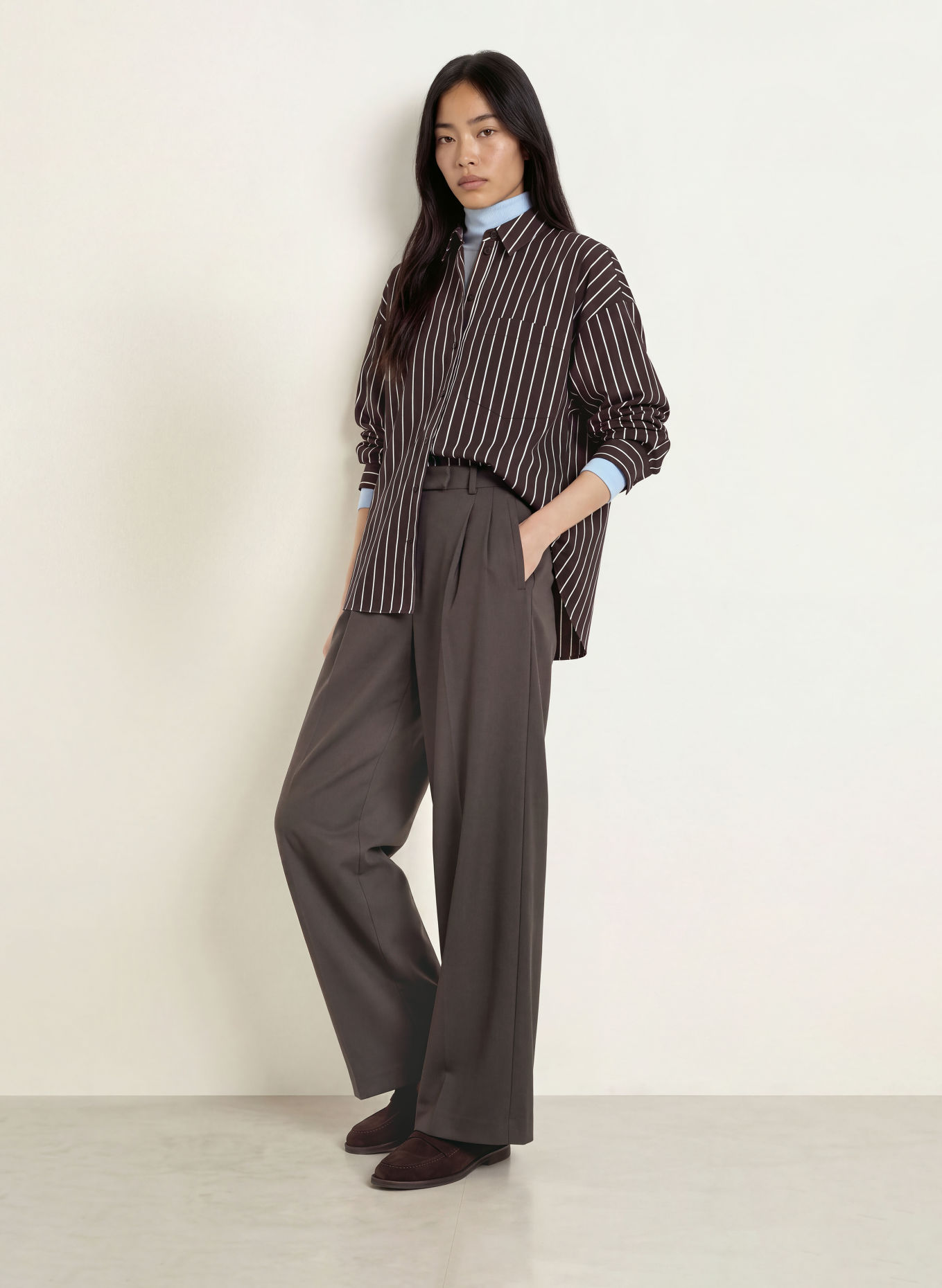 s.Oliver Hemdbluse: DUNKELBRAUN / WEISS