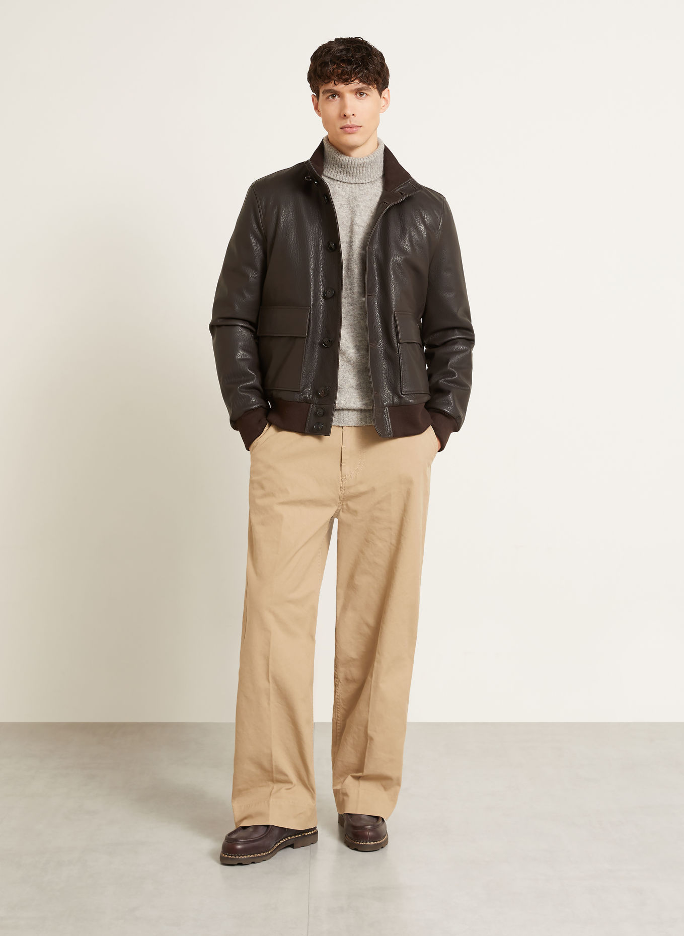 manzoni 24 Lederjacke: DUNKELBRAUN