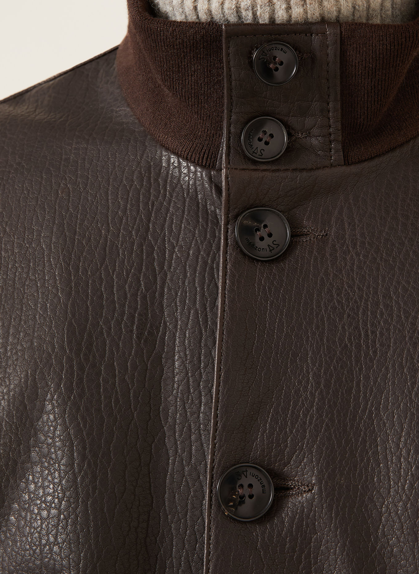 manzoni 24 Lederjacke: DUNKELBRAUN