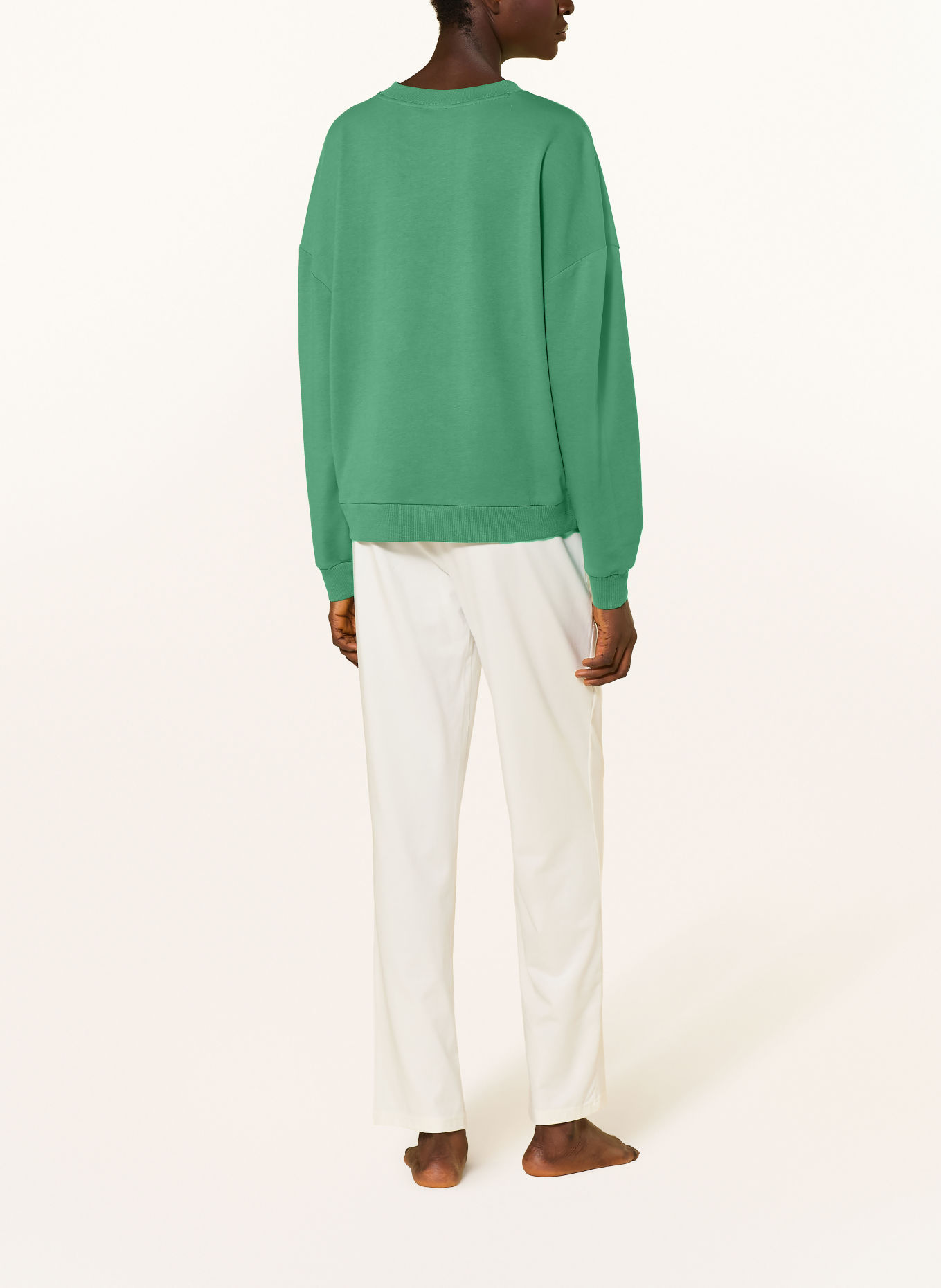 mey Lounge-Shirt Serie COZY NIGHTS: GRÜN / HELLROSA