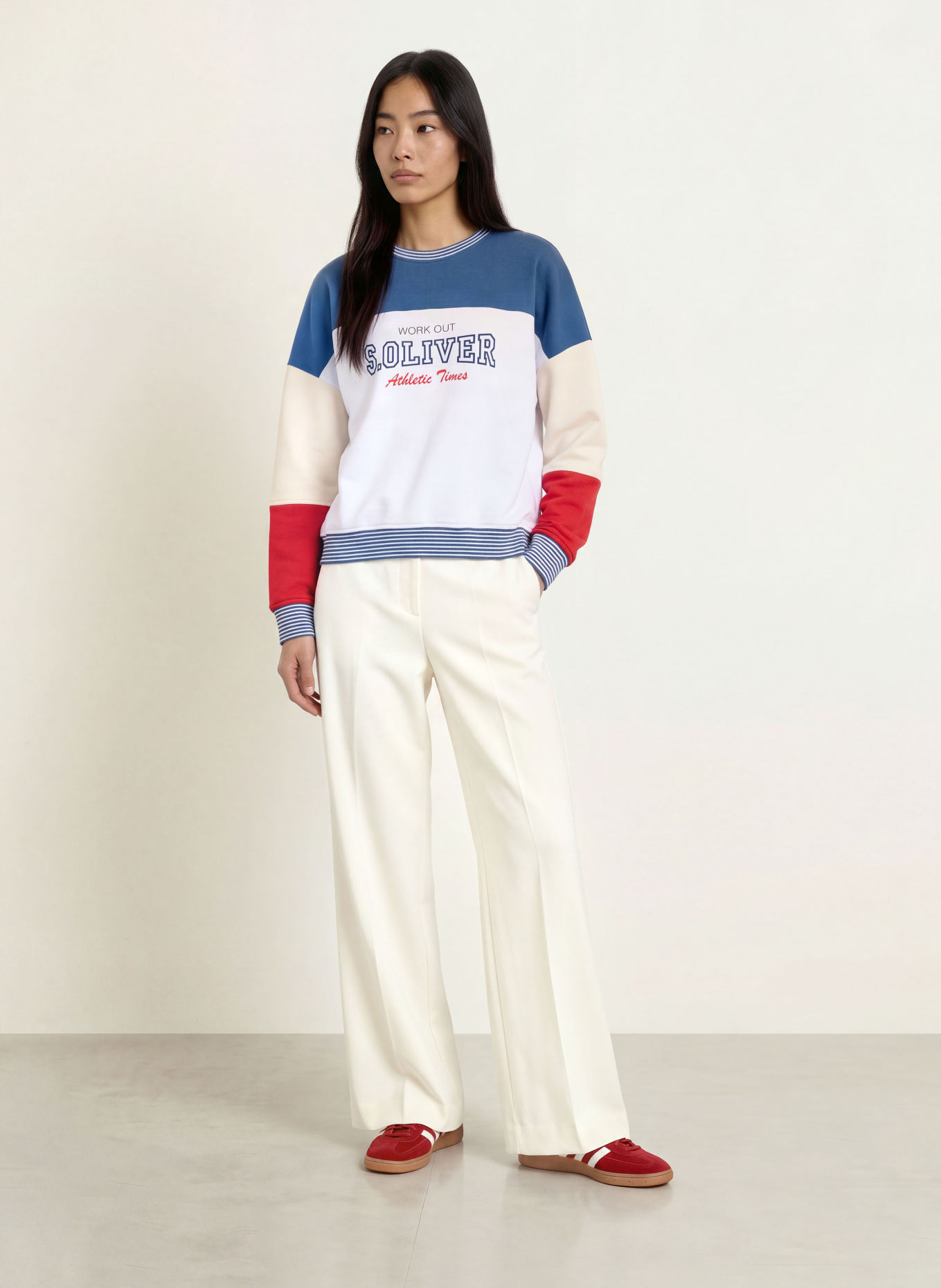 s.Oliver Sweatshirt: BLAU / ROT / WEISS