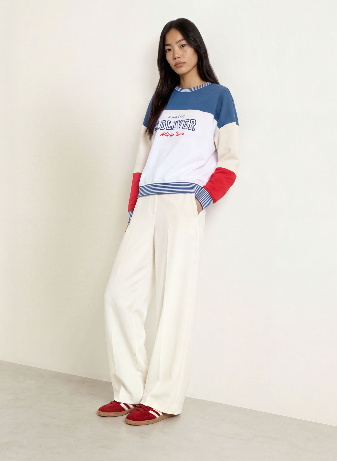 s.Oliver Sweatshirt: BLAU / ROT / WEISS