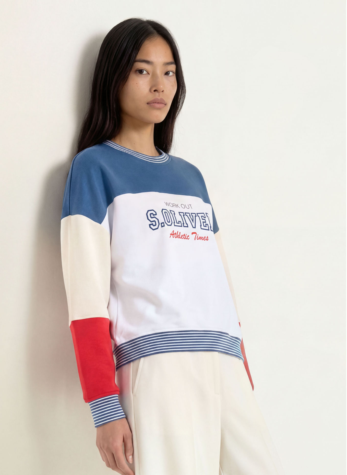 s.Oliver Sweatshirt: BLAU / ROT / WEISS