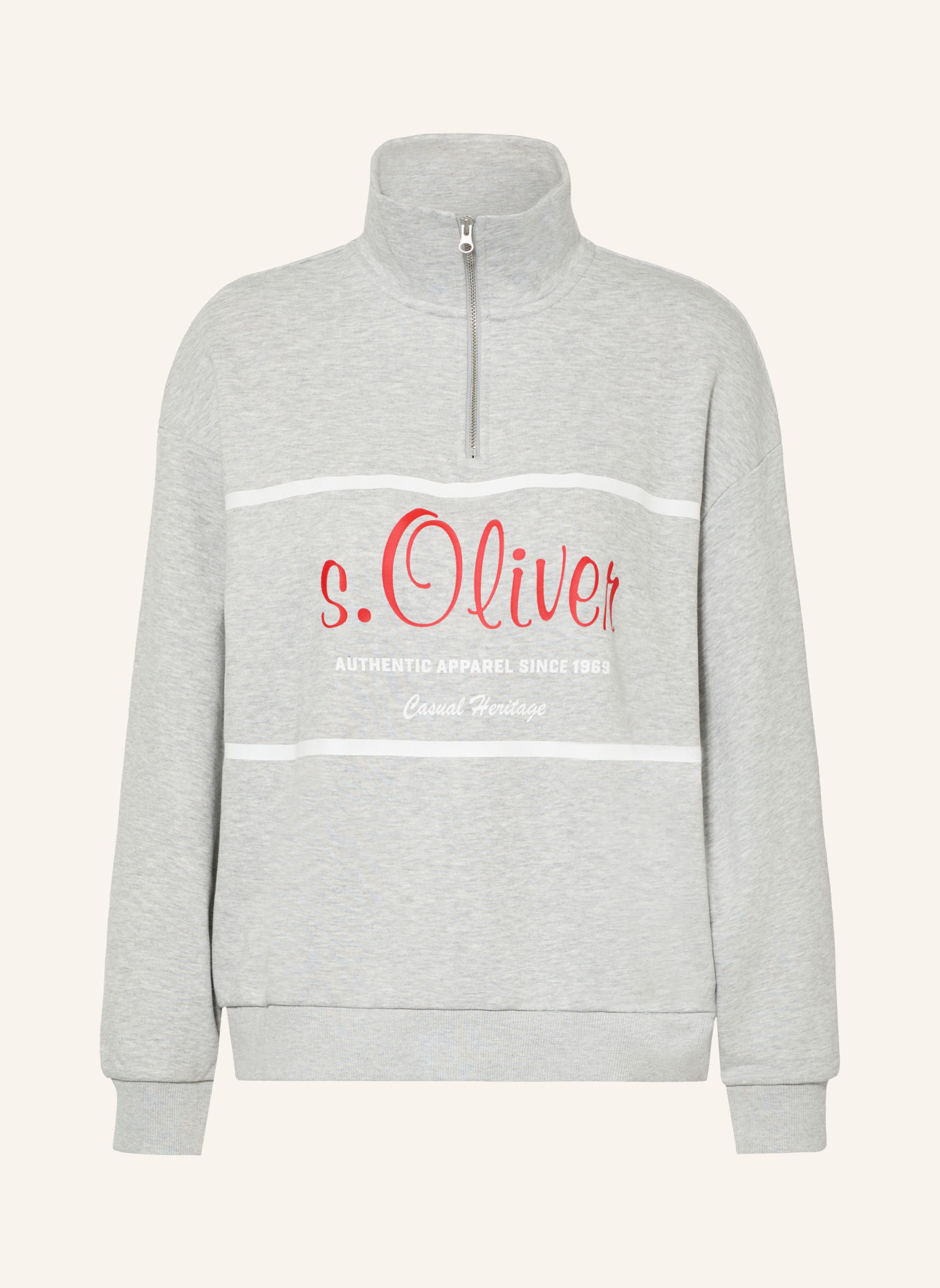 s.Oliver Sweat-Troyer: HELLGRAU / ROT / WEISS