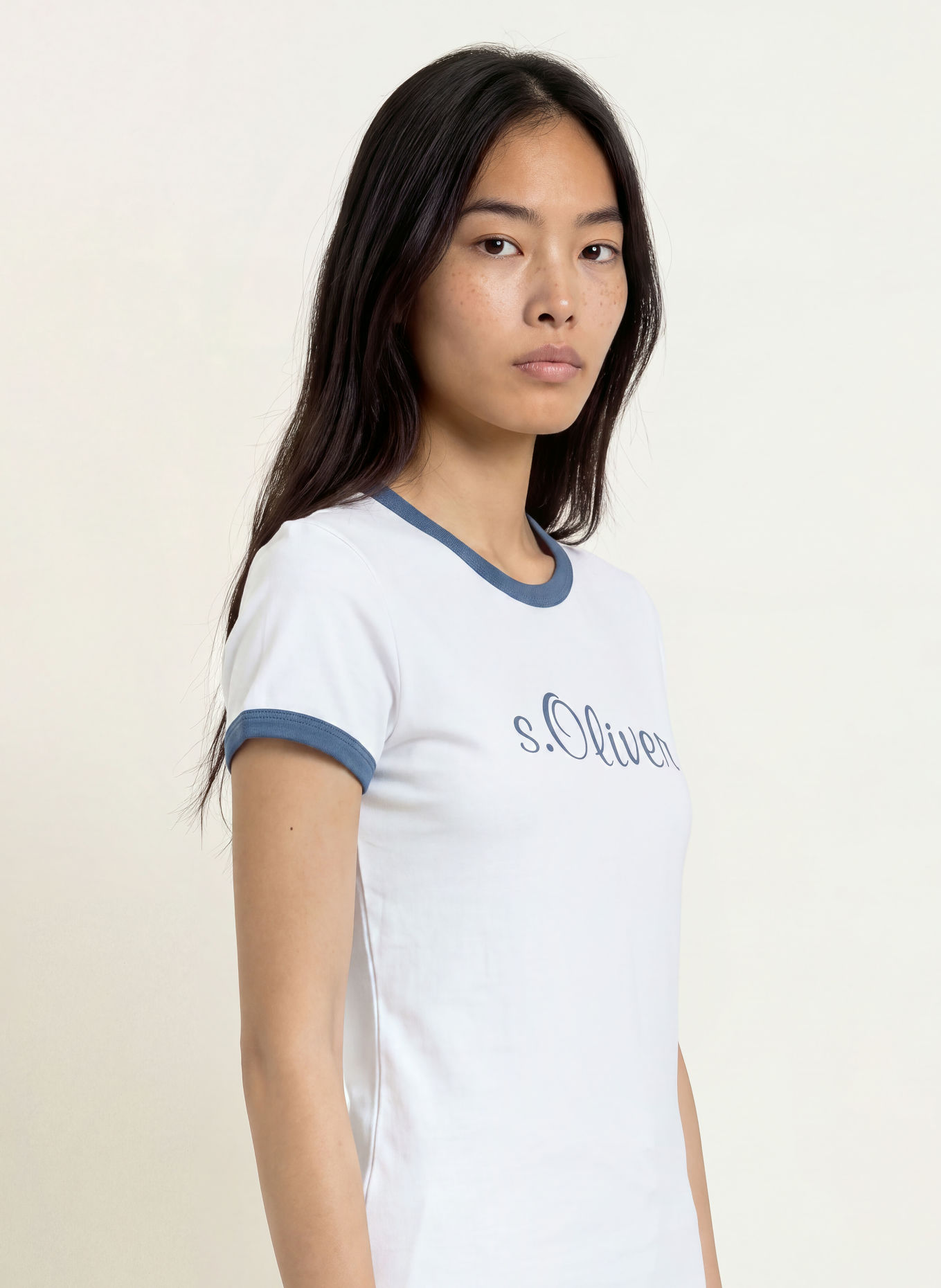 s.Oliver T-Shirt: WEISS / BLAU
