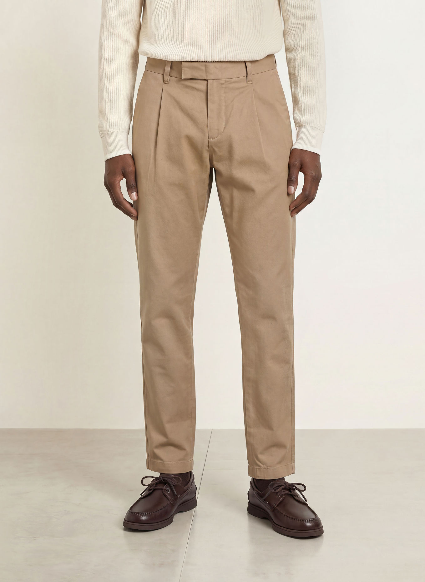 Marc O'Polo Chino OSBY PLEATS Tapered Fit: BEIGE