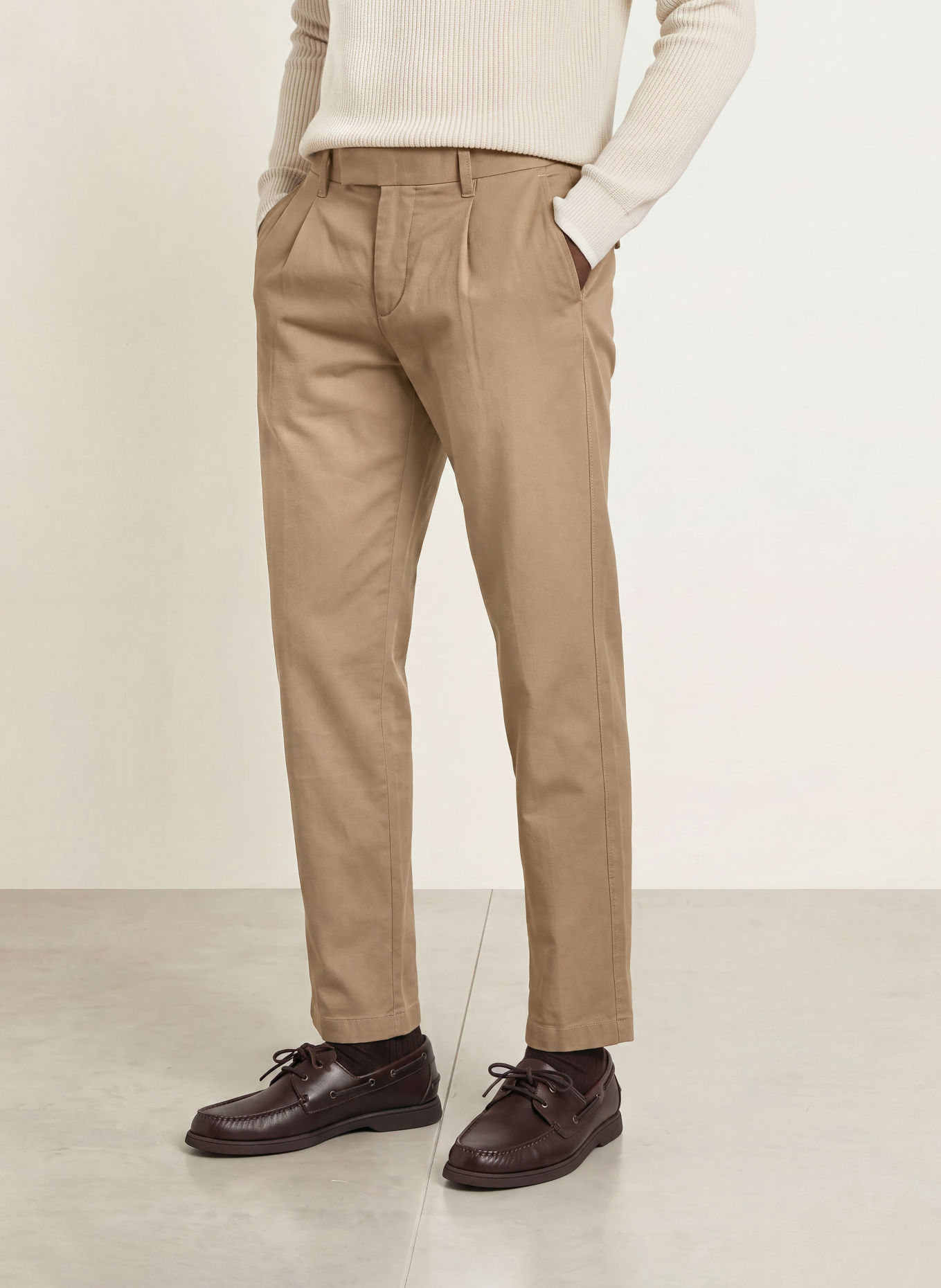 Marc O'Polo Chino OSBY PLEATS Tapered Fit: BEIGE