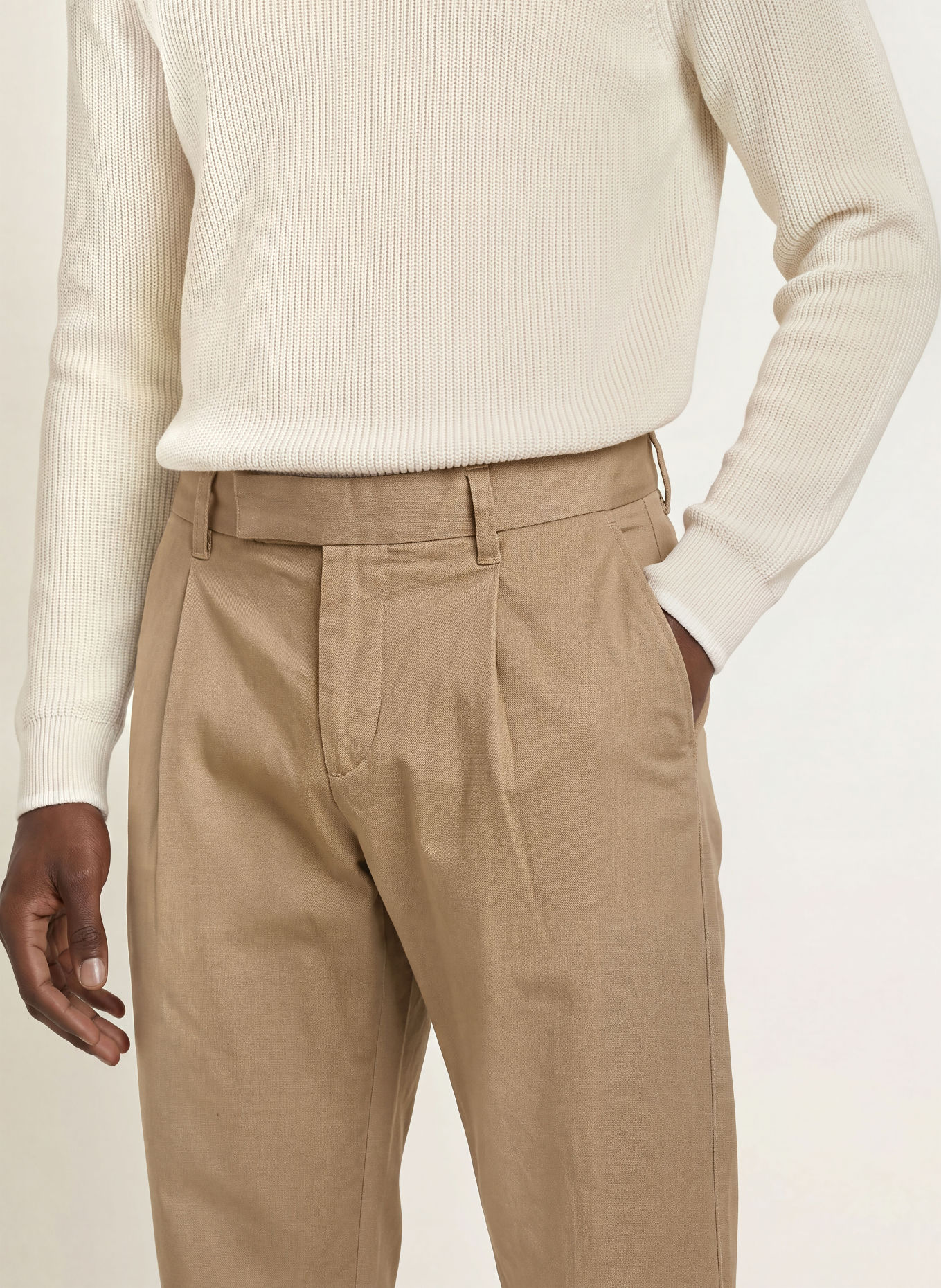 Marc O'Polo Chino OSBY PLEATS Tapered Fit: BEIGE
