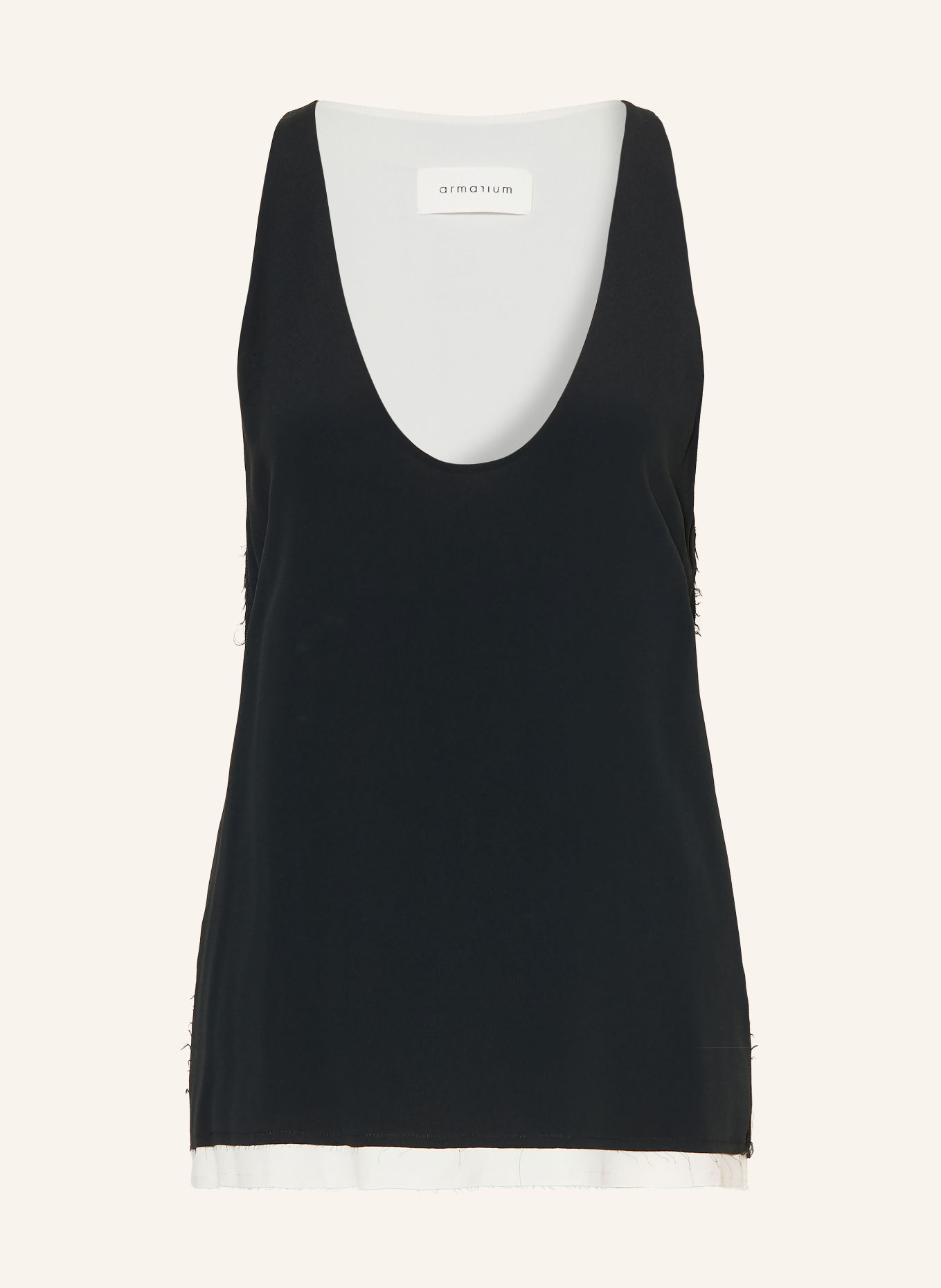 ARMARIUM BIANCA Top with Silk: BLACK / WHITE