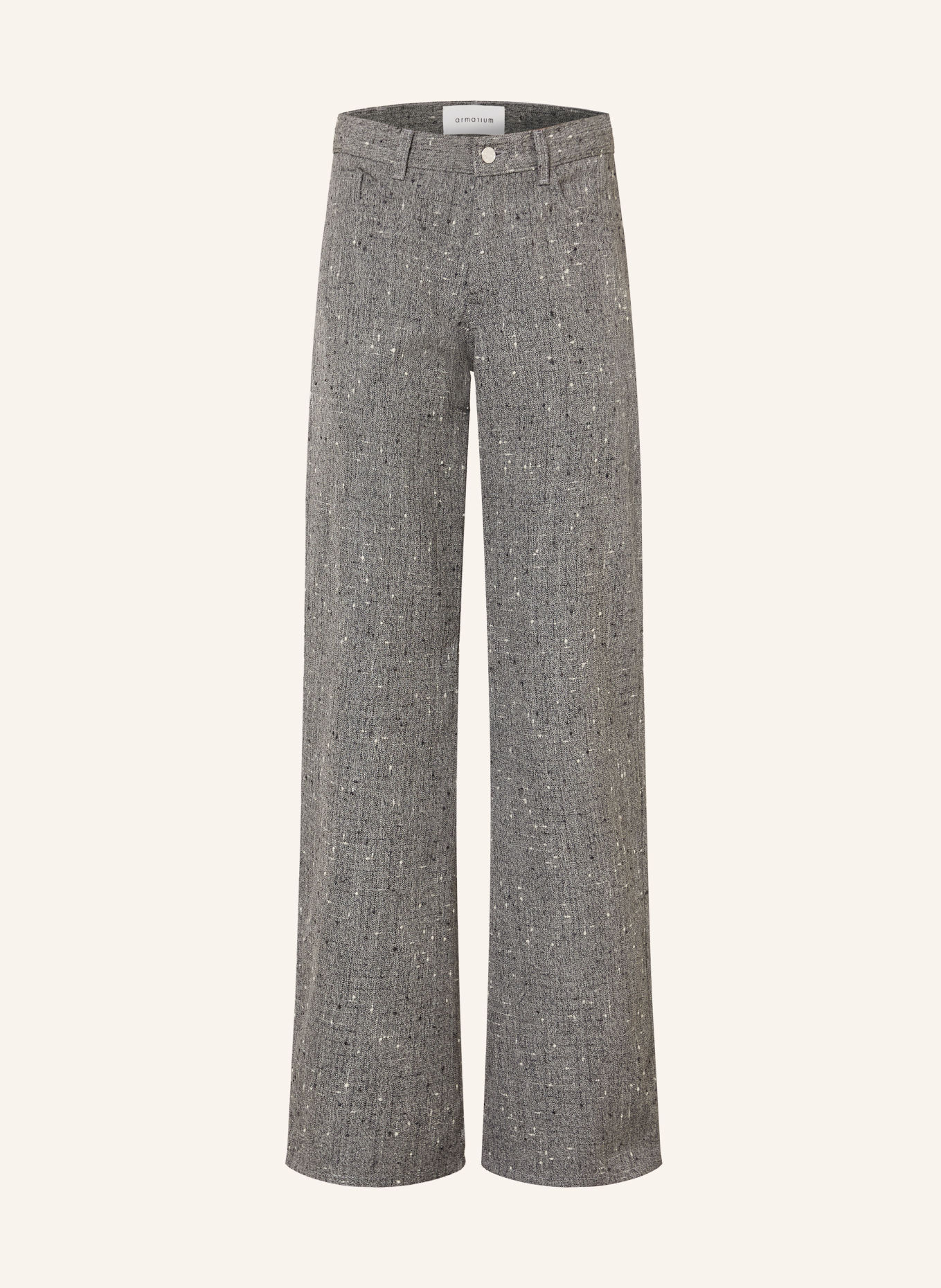 ARMARIUM Marlenehose LUKE aus Tweed: GRAU / WEISS