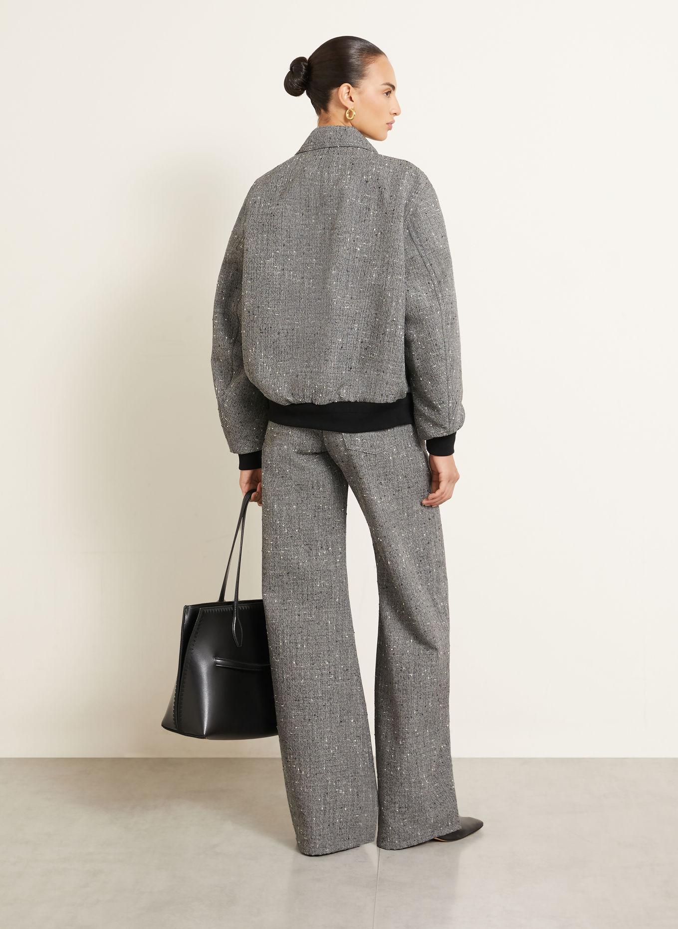 ARMARIUM Marlenehose LUKE aus Tweed: GRAU / WEISS