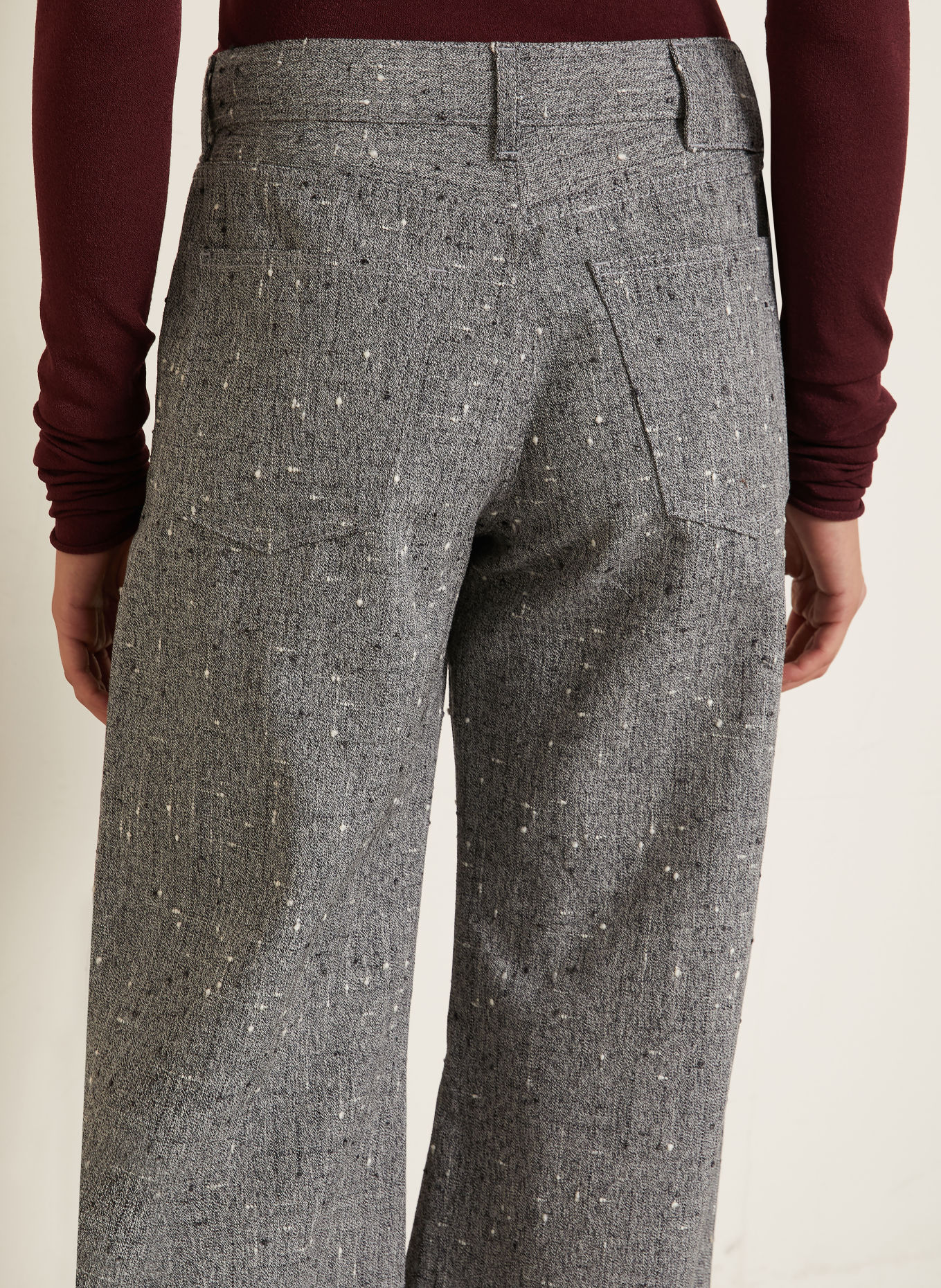 ARMARIUM Marlenehose LUKE aus Tweed: GRAU / WEISS