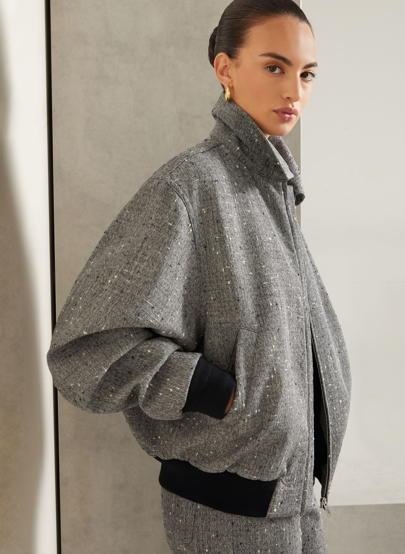 ARMARIUM Tweed-Blouson NOLAN: GRAU / WEISS / SCHWARZ