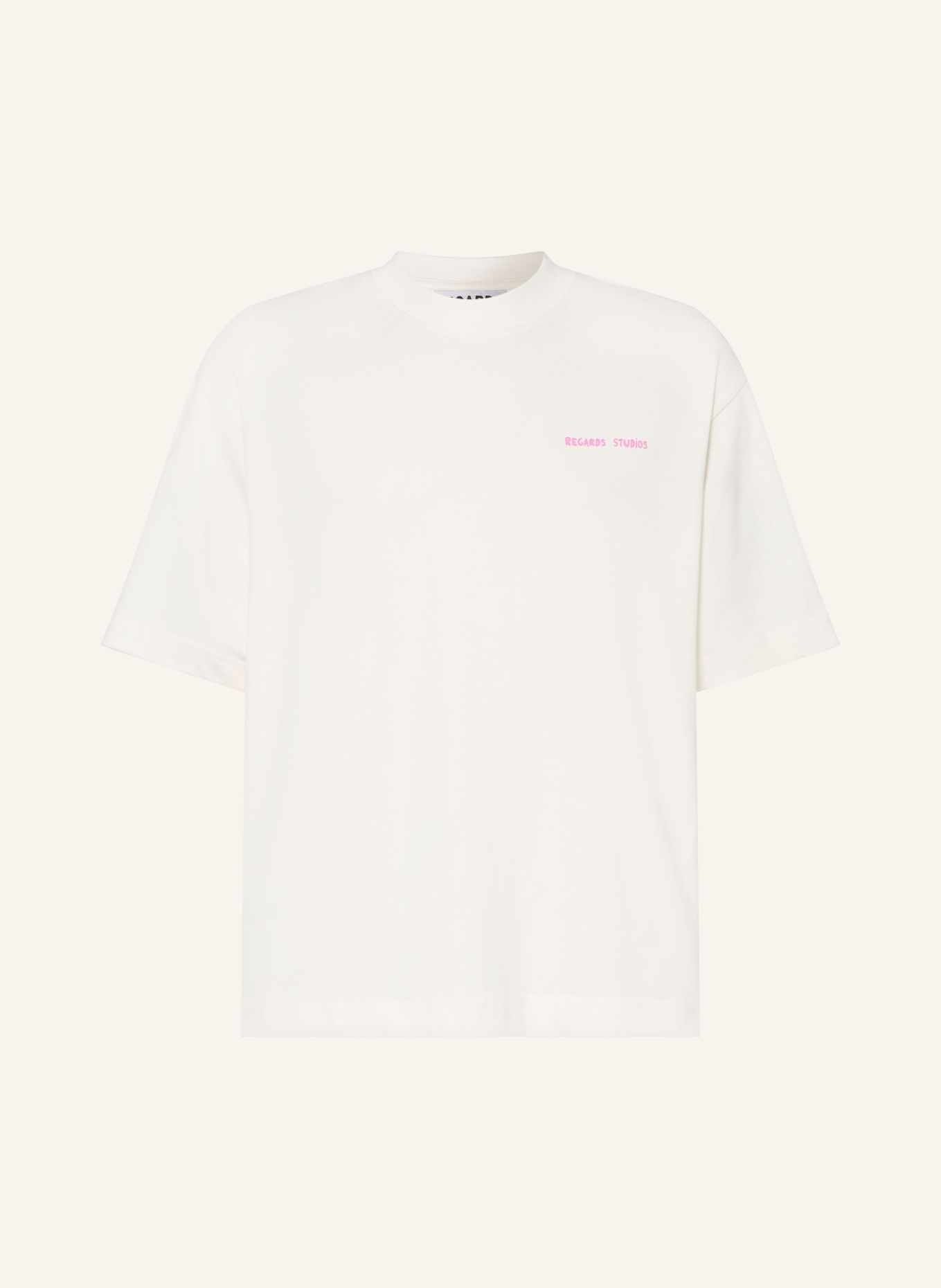 REGARDS T-shirt: ECRU / PINK / BLUE