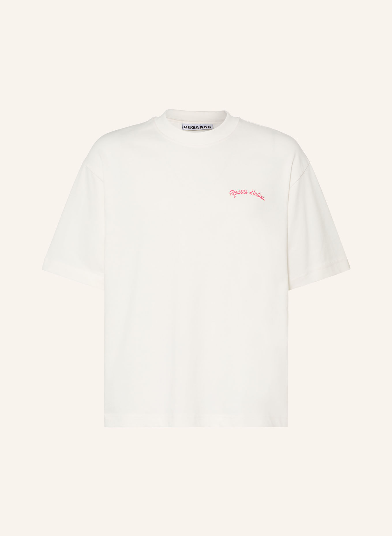 REGARDS T-shirt: ECRU / FUCHSIA / GREEN