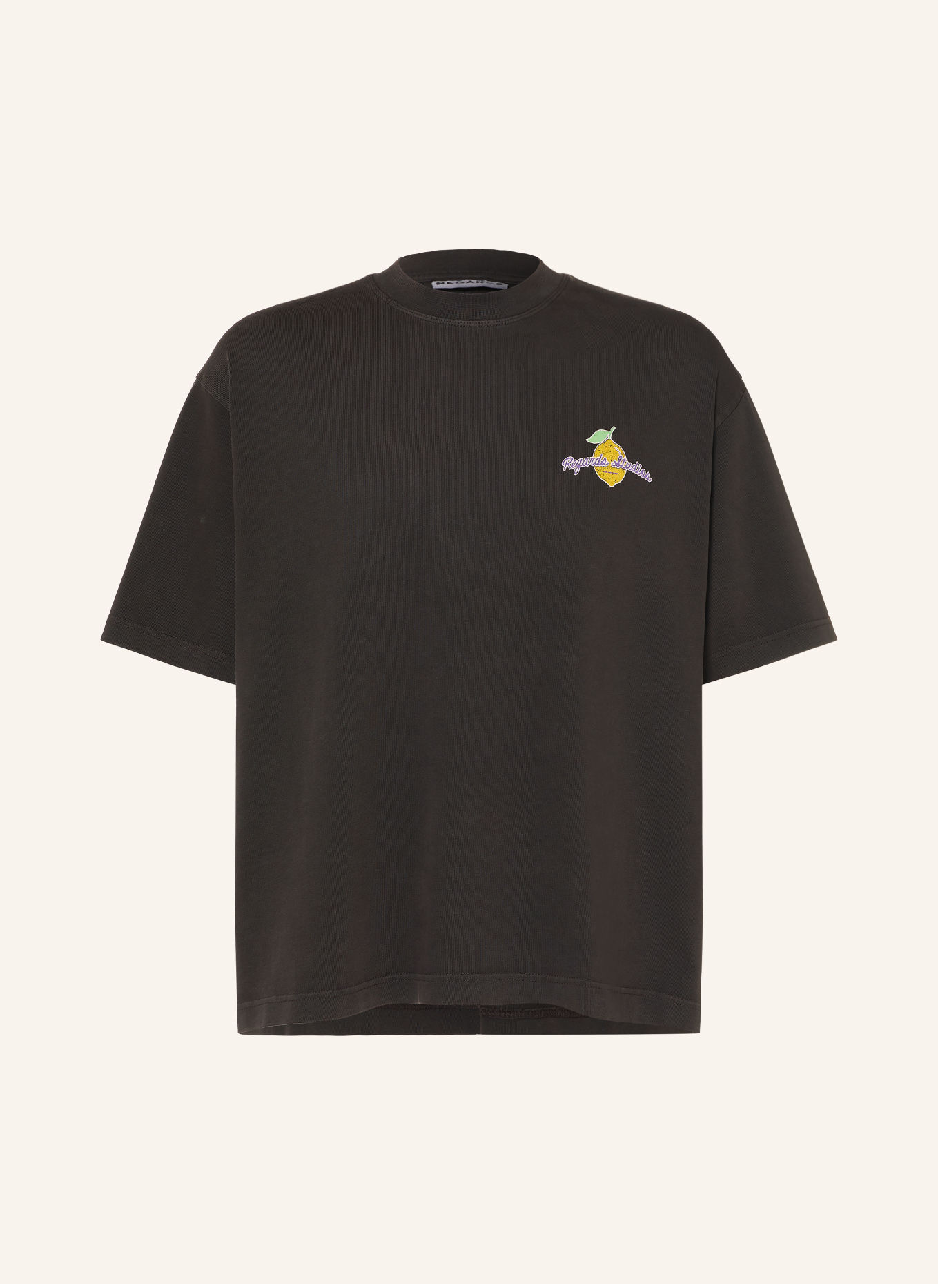 REGARDS T-shirt: DARK BROWN / PURPLE / DARK YELLOW