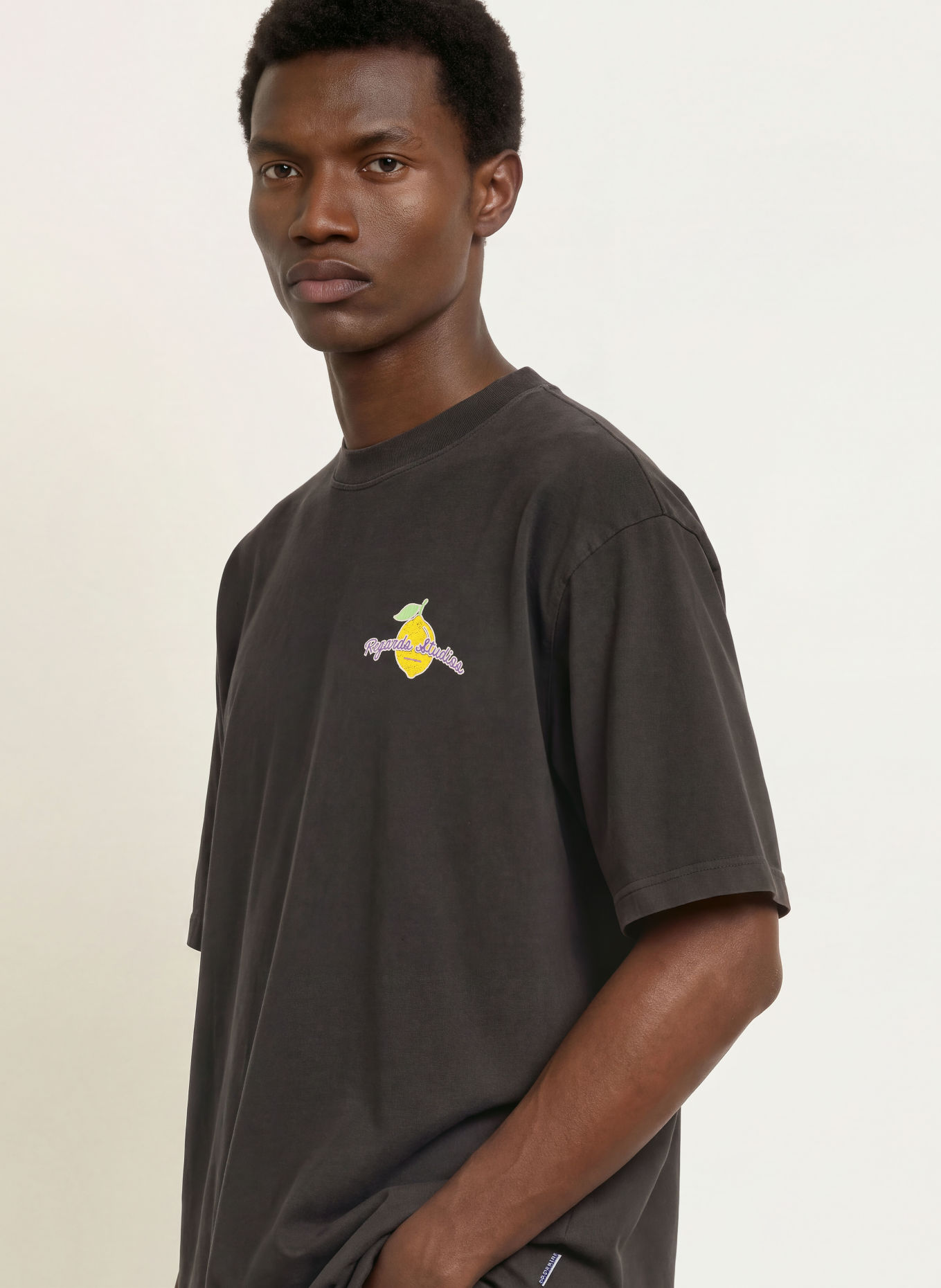 REGARDS T-shirt: DARK BROWN / PURPLE / DARK YELLOW
