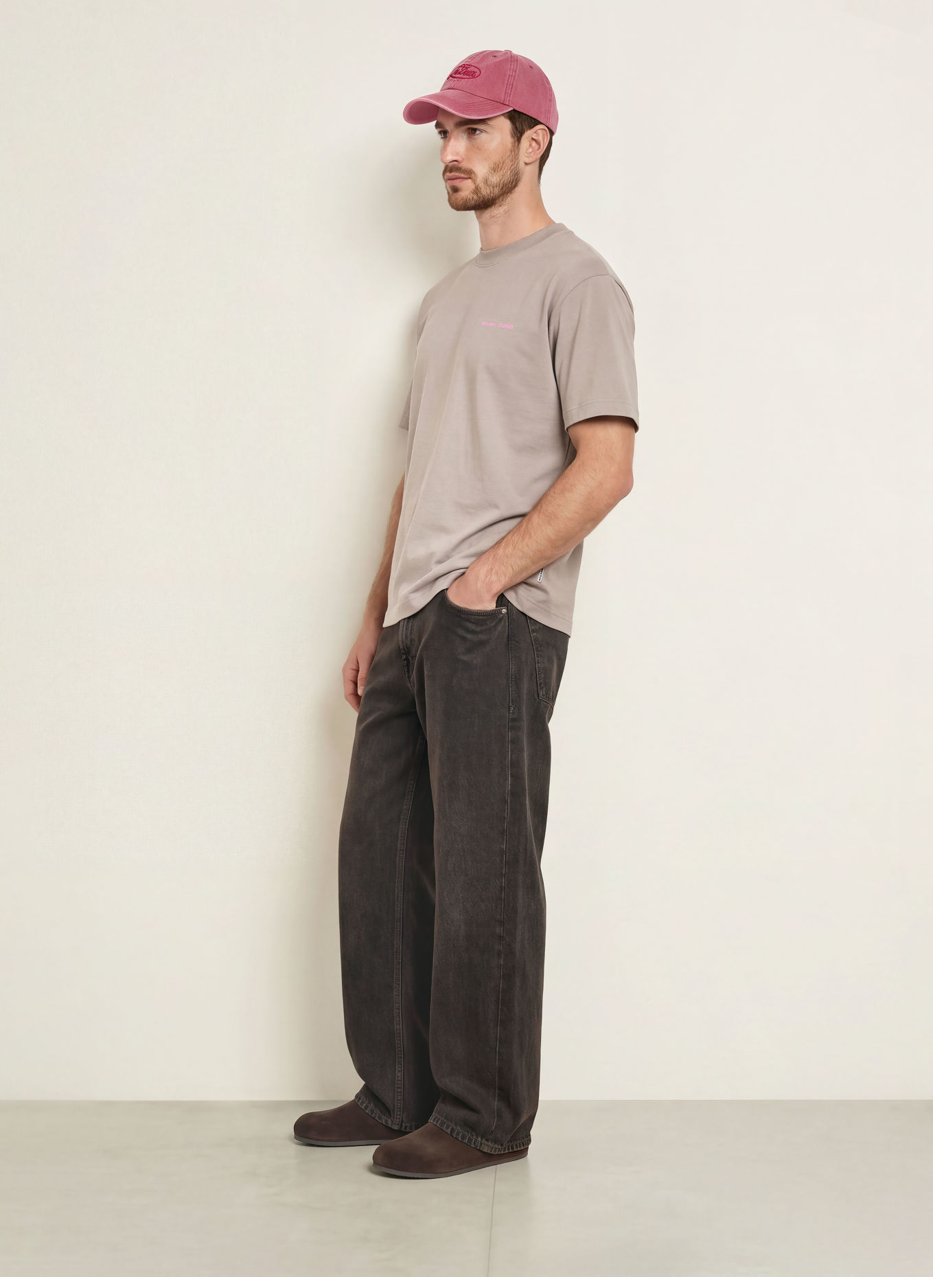 REGARDS T-shirt: TAUPE / PINK / BLUE