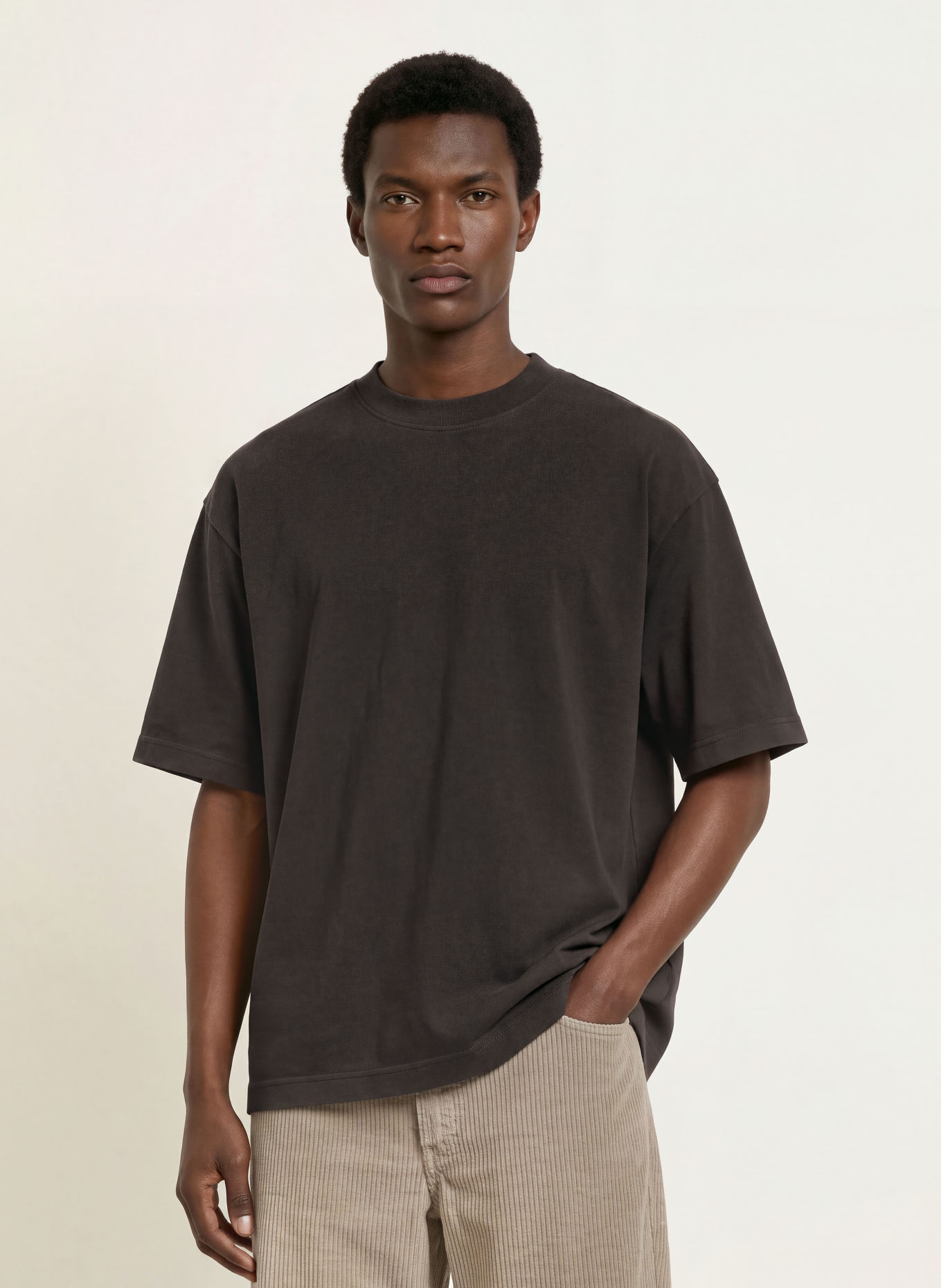 REGARDS Oversized Shirt: DARK BROWN
