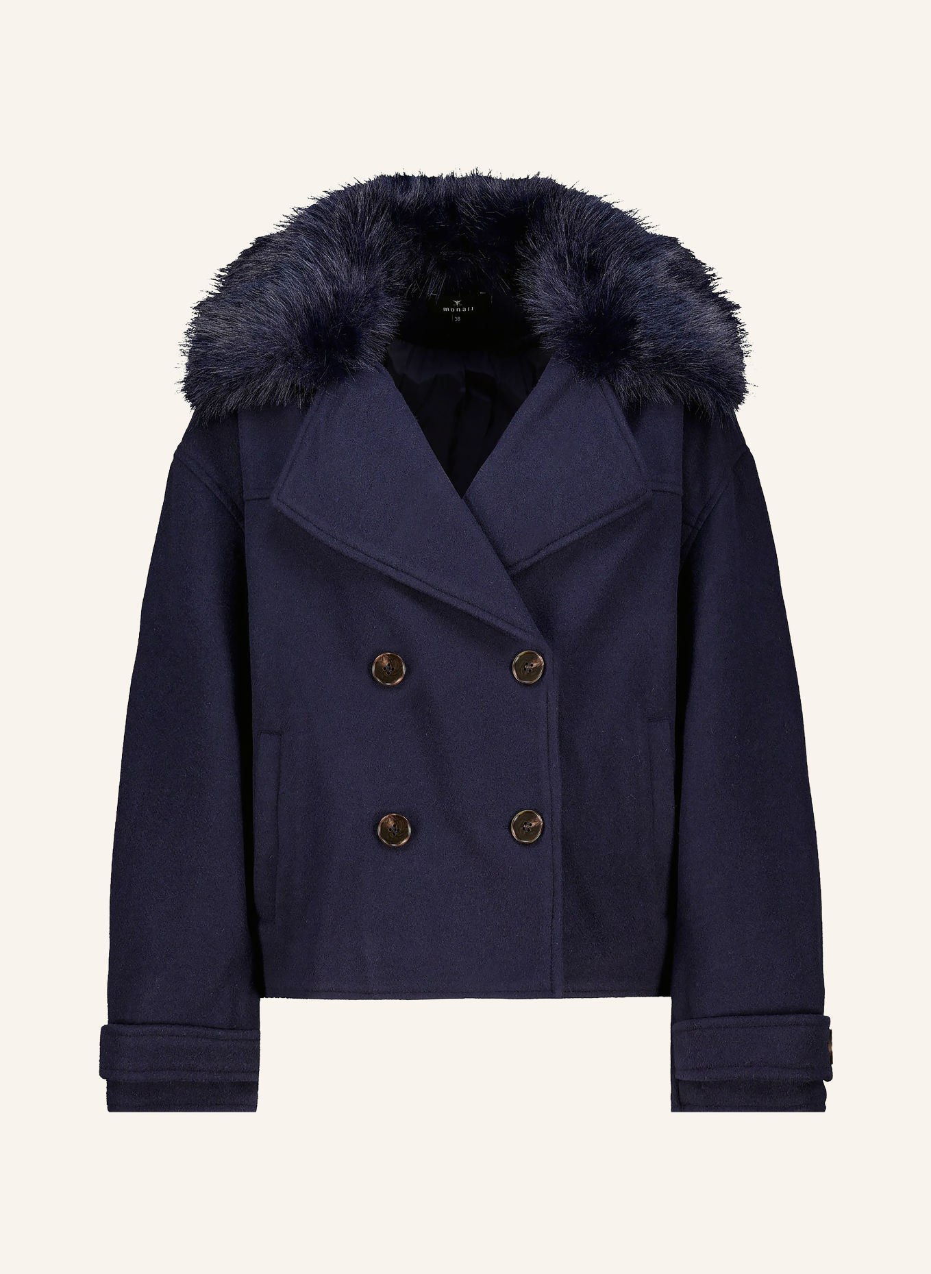 monari Cabanjacke mit abnehmbarem Kunstfell-Kragen: DUNKELBLAU