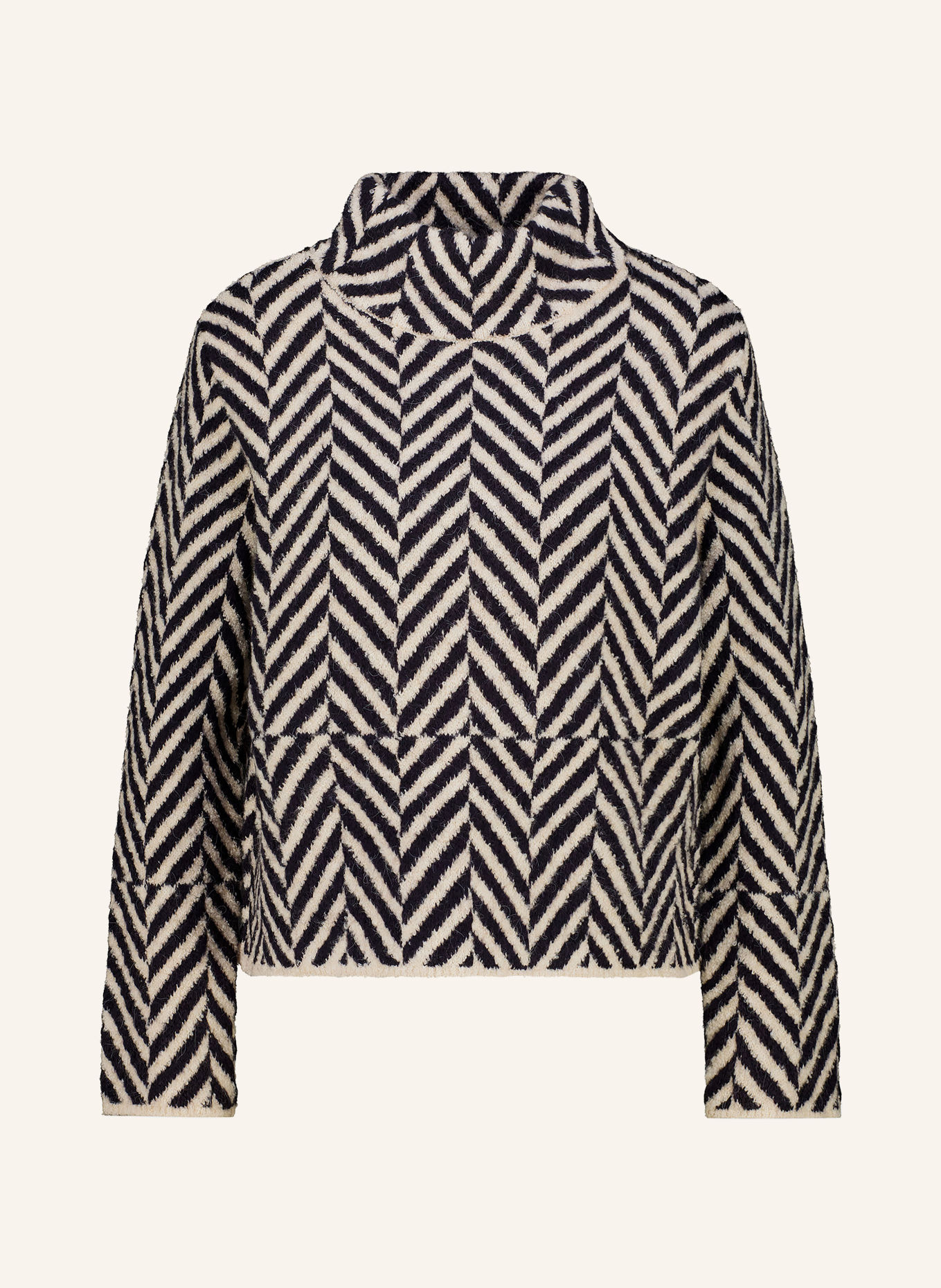 monari Sweater: DARK BLUE / ECRU