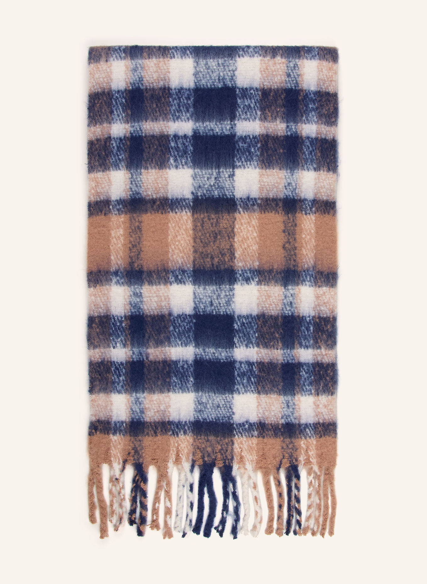 monari Sjaal: LICHTBRUIN / DONKERBLAUW / WIT