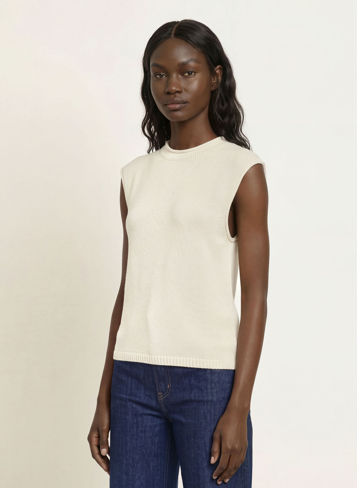 ARKET Gebreide top: CRÈME