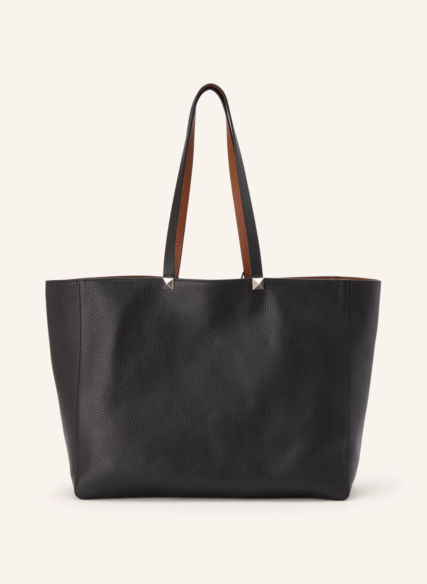 VALENTINO GARAVANI Sac cabas ROCKSTUD: NOIR / ARGENT