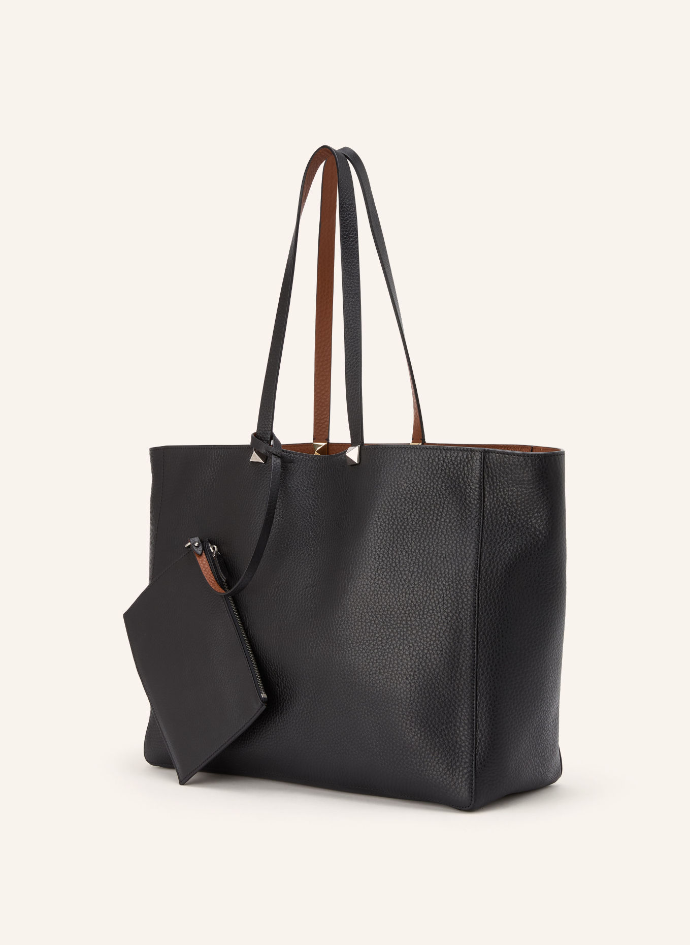 VALENTINO GARAVANI Sac cabas ROCKSTUD: NOIR / ARGENT