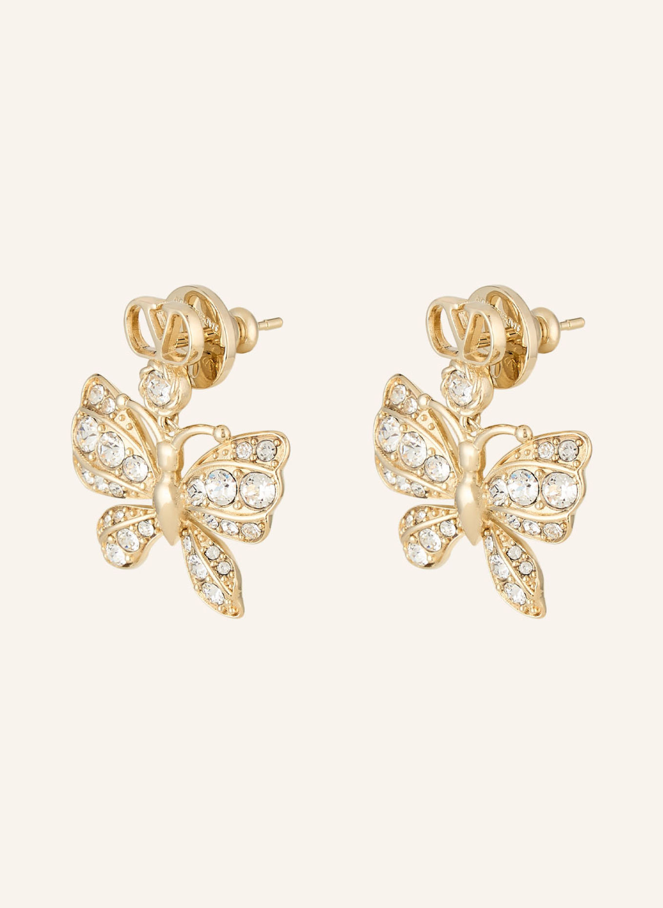 VALENTINO GARAVANI FLUTTERBY Drop Earrings: GOLD / WHITE