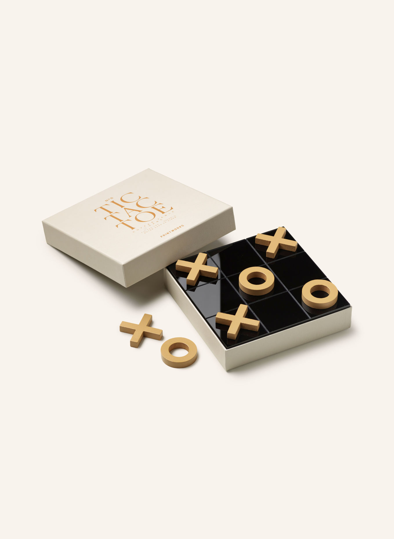 PRINTWORKS Brettspiel CLASSIC TIC TAC TOE: BEIGE