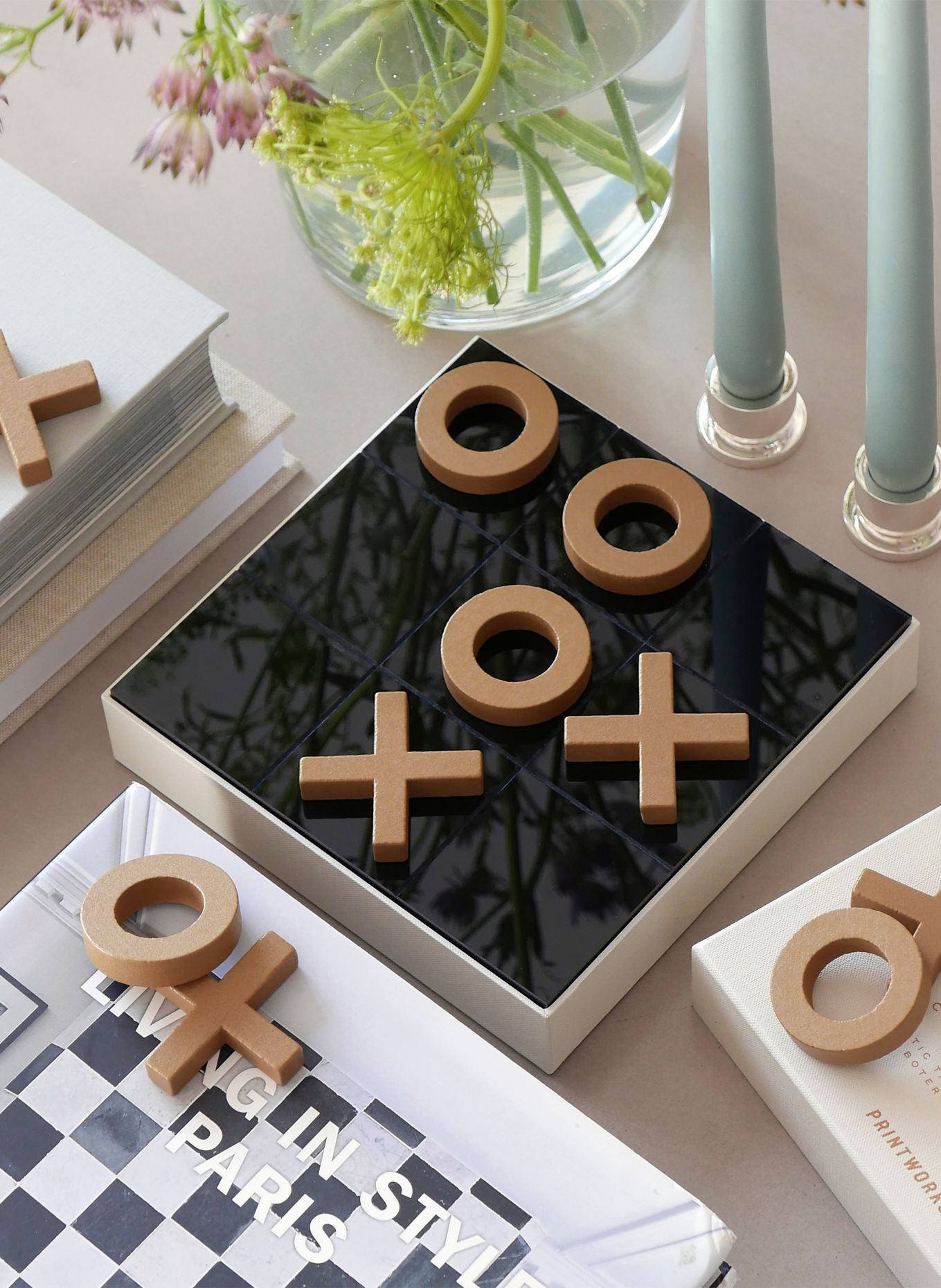 PRINTWORKS Brettspiel CLASSIC TIC TAC TOE: BEIGE