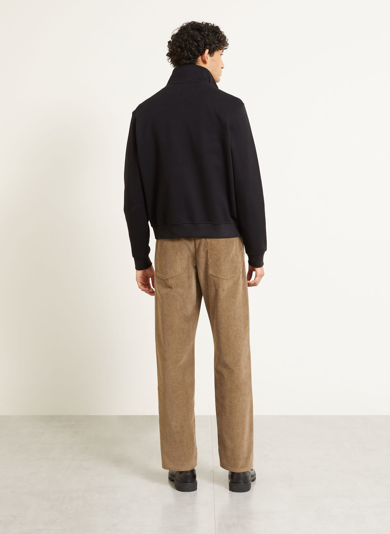 BURBERRY JACOB Half-zip sweatshirt: BLACK / LIGHT BROWN / RED