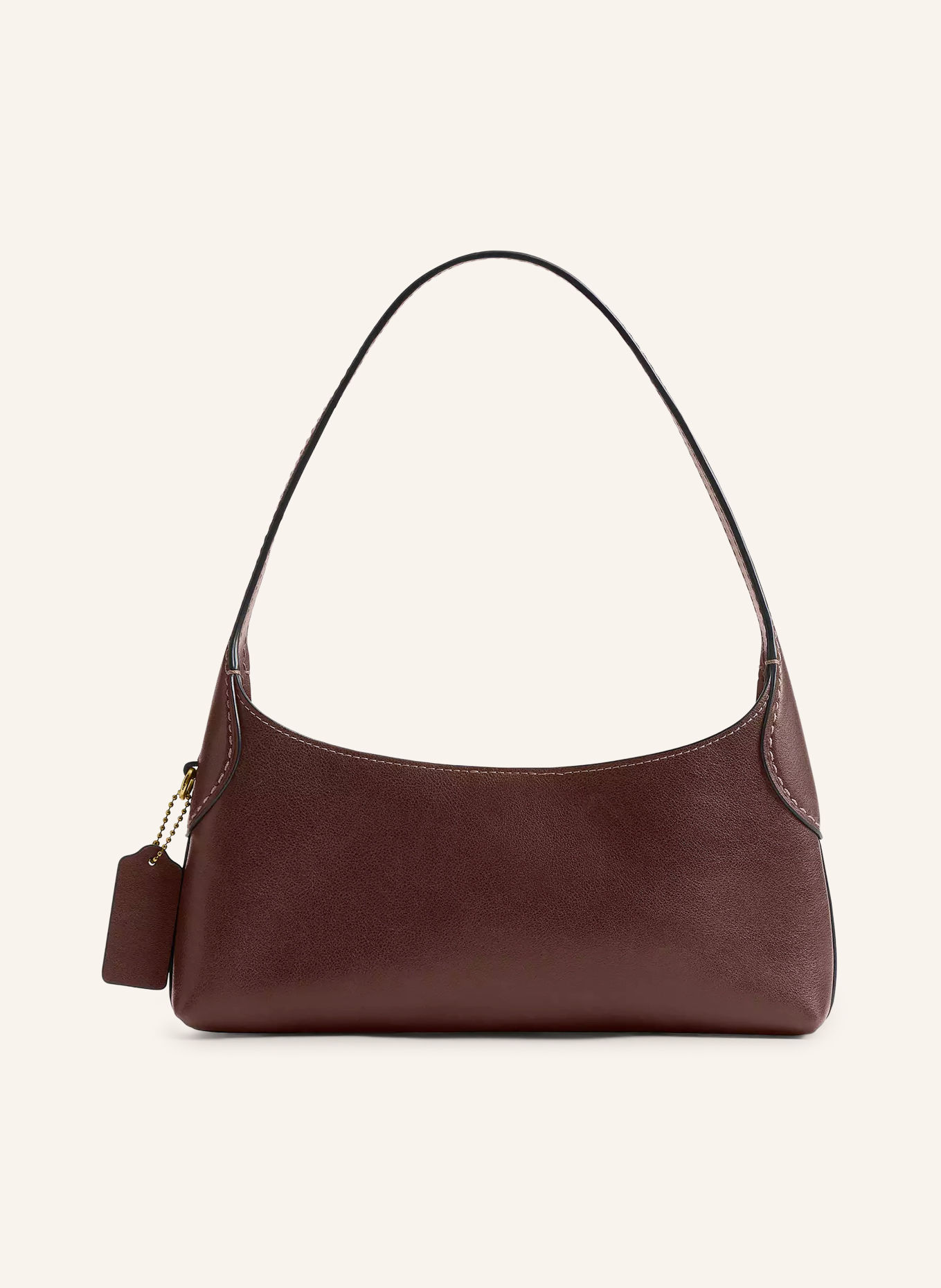 COACH Schoudertas BROOKLYN 26: MARRON FONCÉ / GOUD