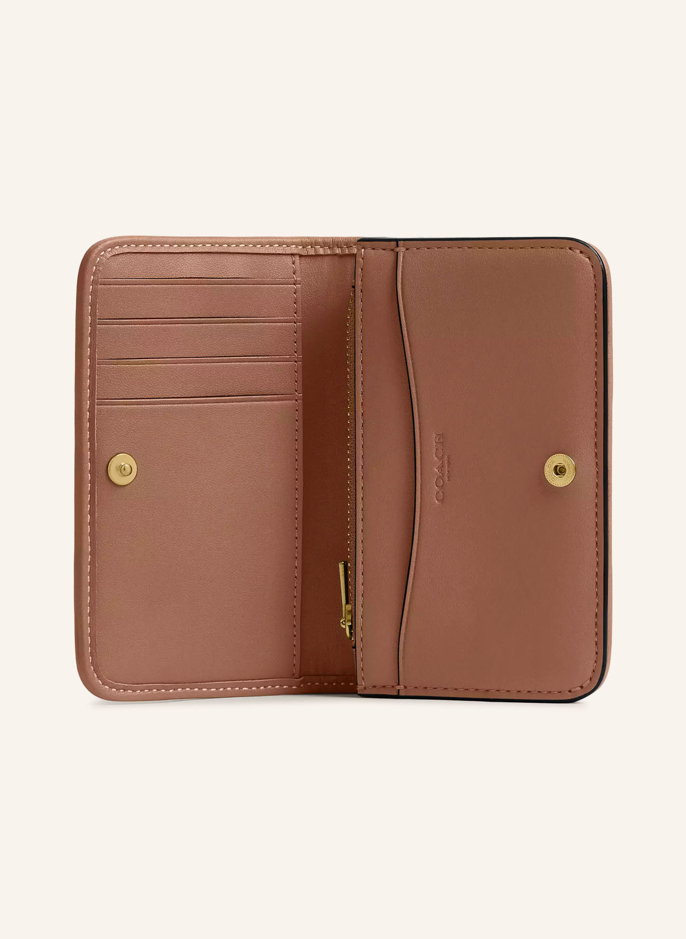 COACH Portemonnee ESSENTIAL met sierstenen: BEIGE