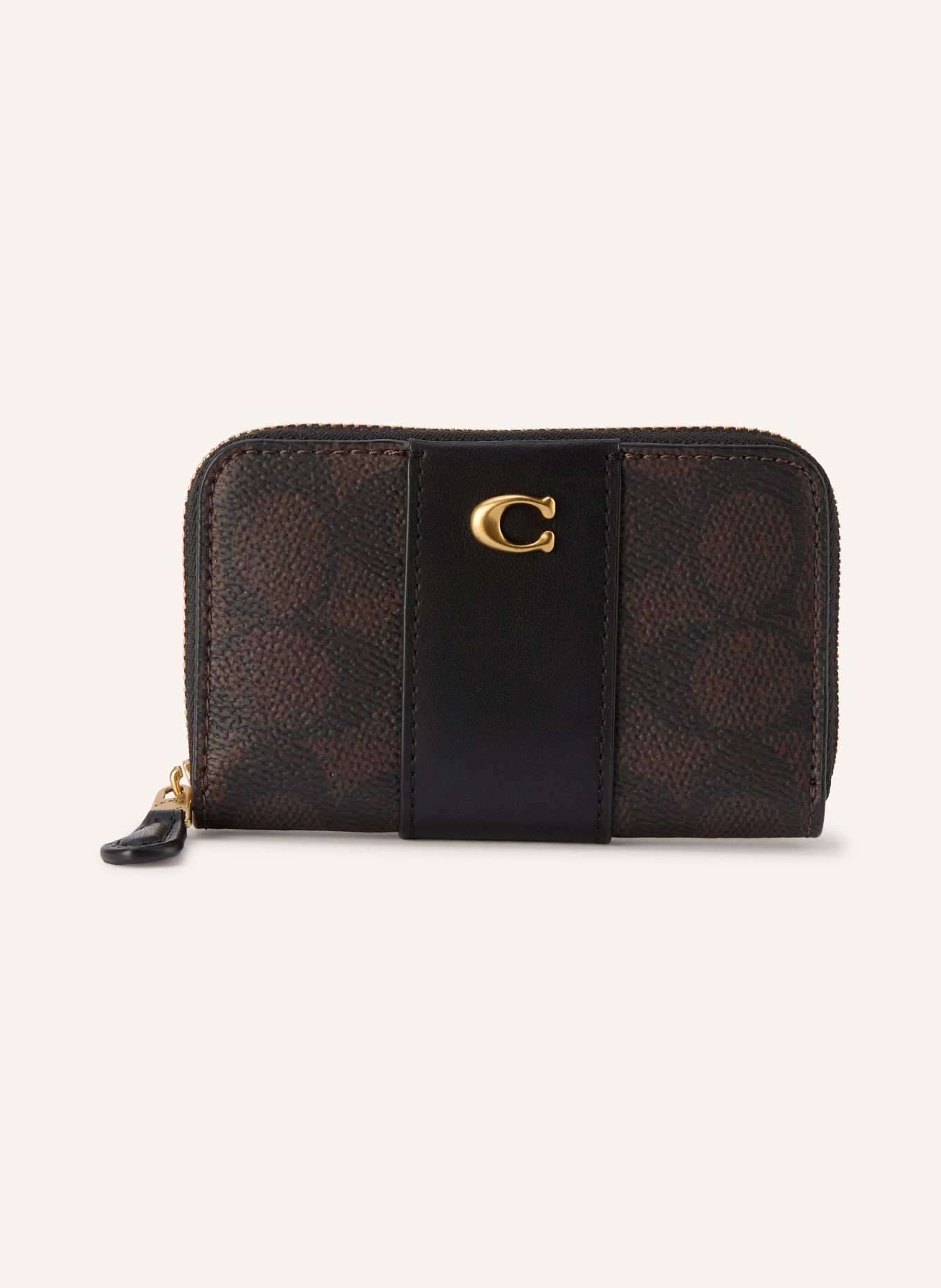 COACH Geldbörse: SCHWARZ / GOLD / DUNKELBRAUN