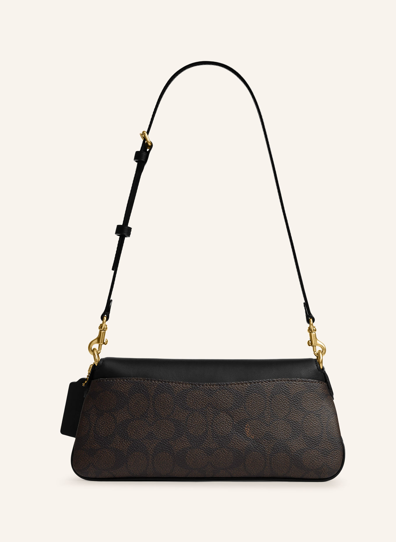 COACH Schultertasche JET: SCHWARZ / GOLD / DUNKELBRAUN