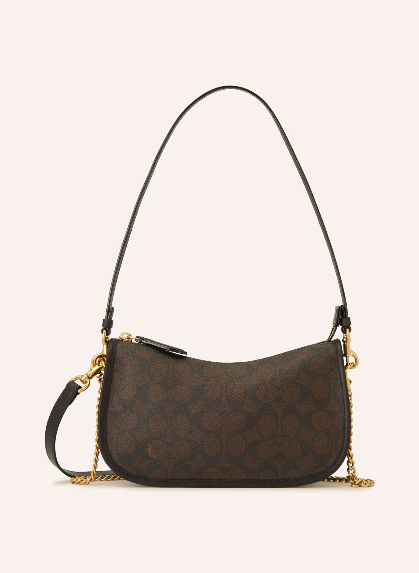 COACH Crossbody-taske WAVERLY: SORT / GULD / MØRKEBRUN