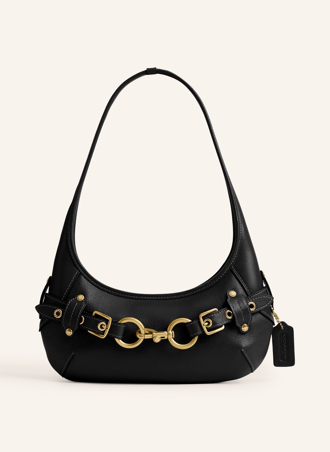 COACH Schultertasche: SCHWARZ / GOLD