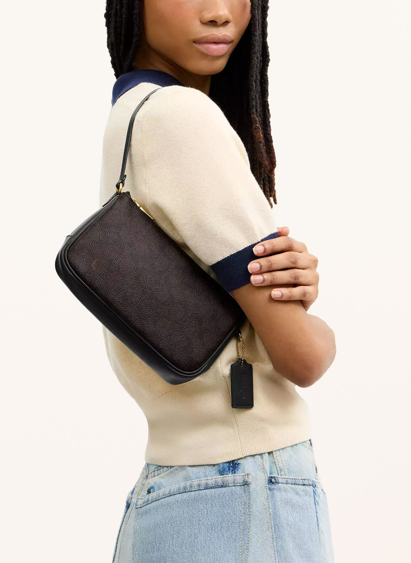 COACH PLAZA Handbag: DARK BROWN / BLACK