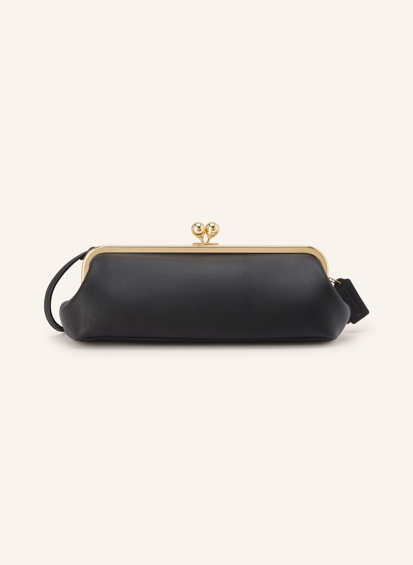 COACH KISSLOCK FRAME 30 Clutch: BLACK / GOLD