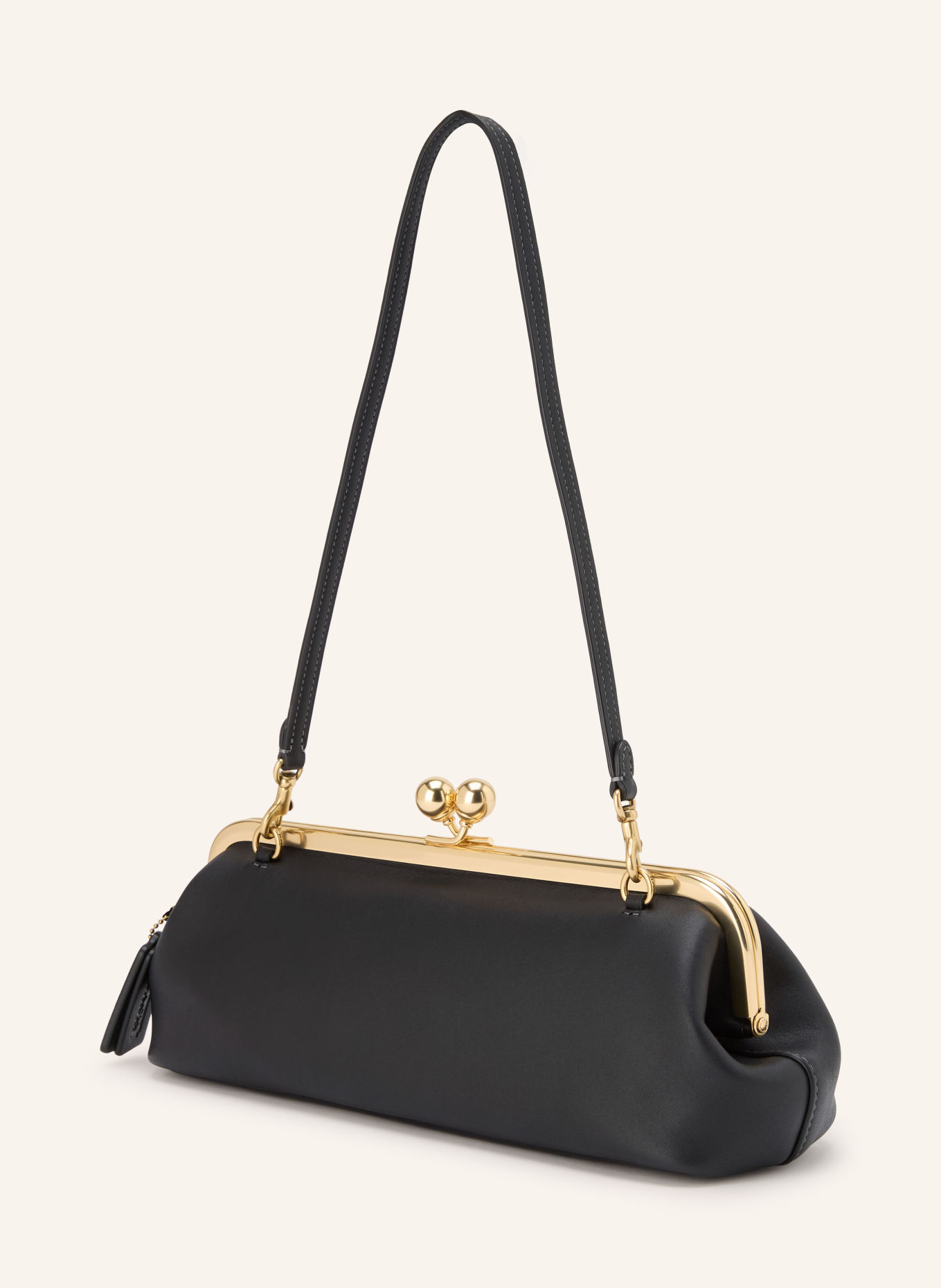 COACH KISSLOCK FRAME 30 Clutch: BLACK / GOLD