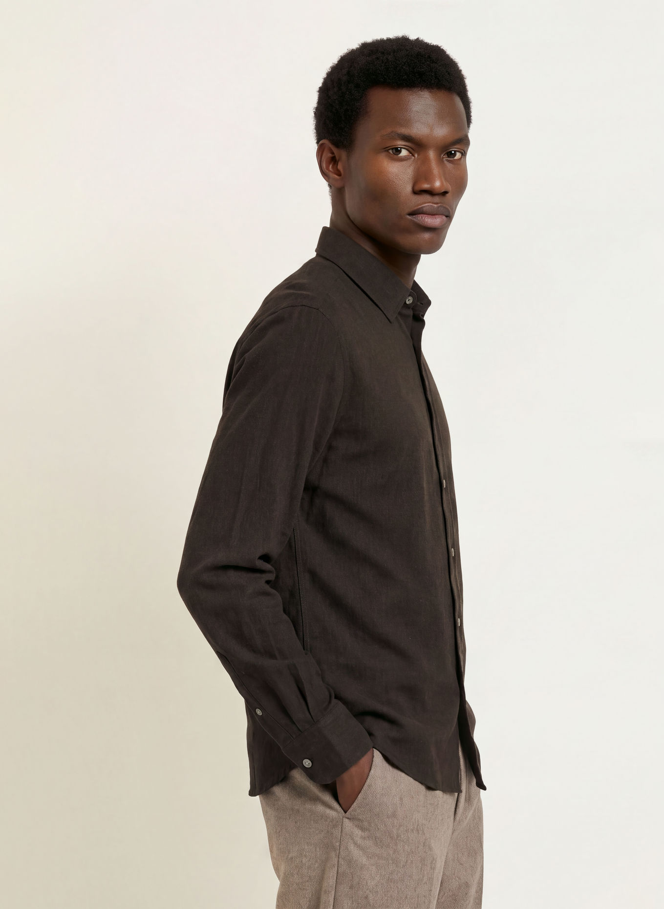 TIGER OF SWEDEN Chemise en flanelle BJORN, coupe décontractée: MARRON FONCÉ