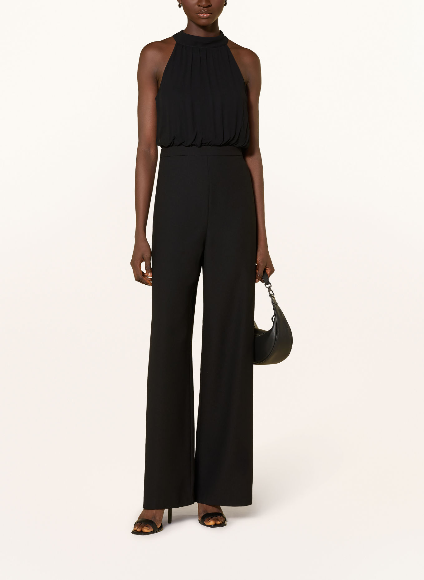 MAX & Co. DENVER1 jumpsuit in a mix of materials with a bow tie: BLACK