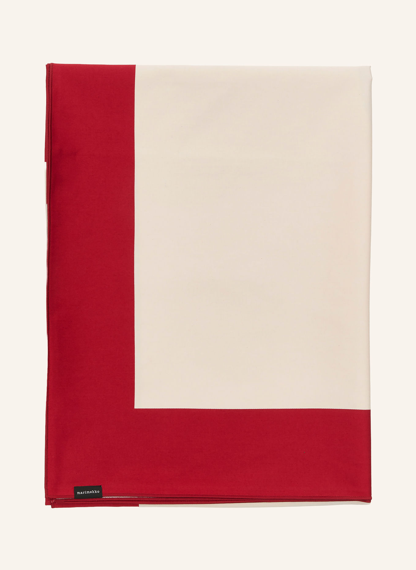 marimekko UNIKKO Tablecloth: BEIGE / DARK RED / DARK GREEN