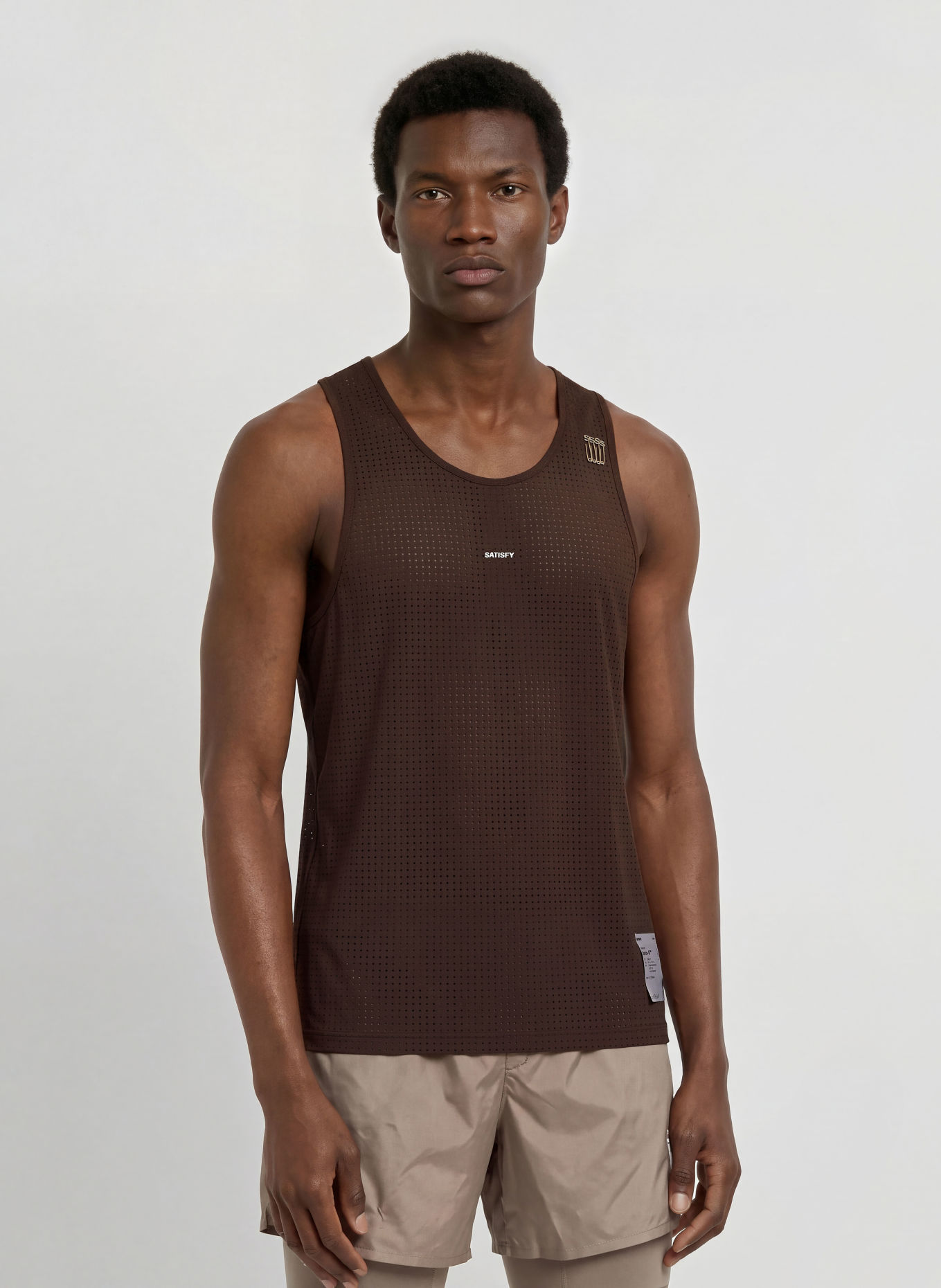 SATISFY Hardloopshirt SPACE-O™: MARRON FONCÉ