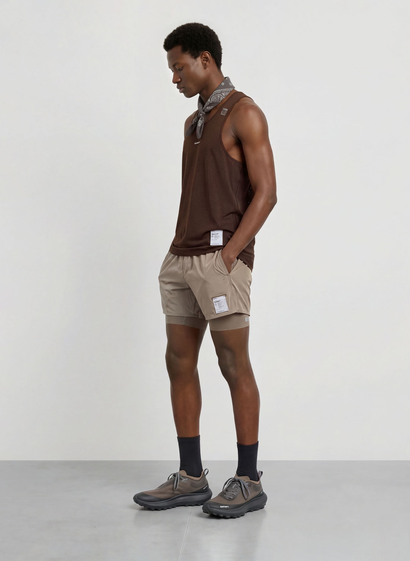 SATISFY Hardloopshirt SPACE-O™: MARRON FONCÉ