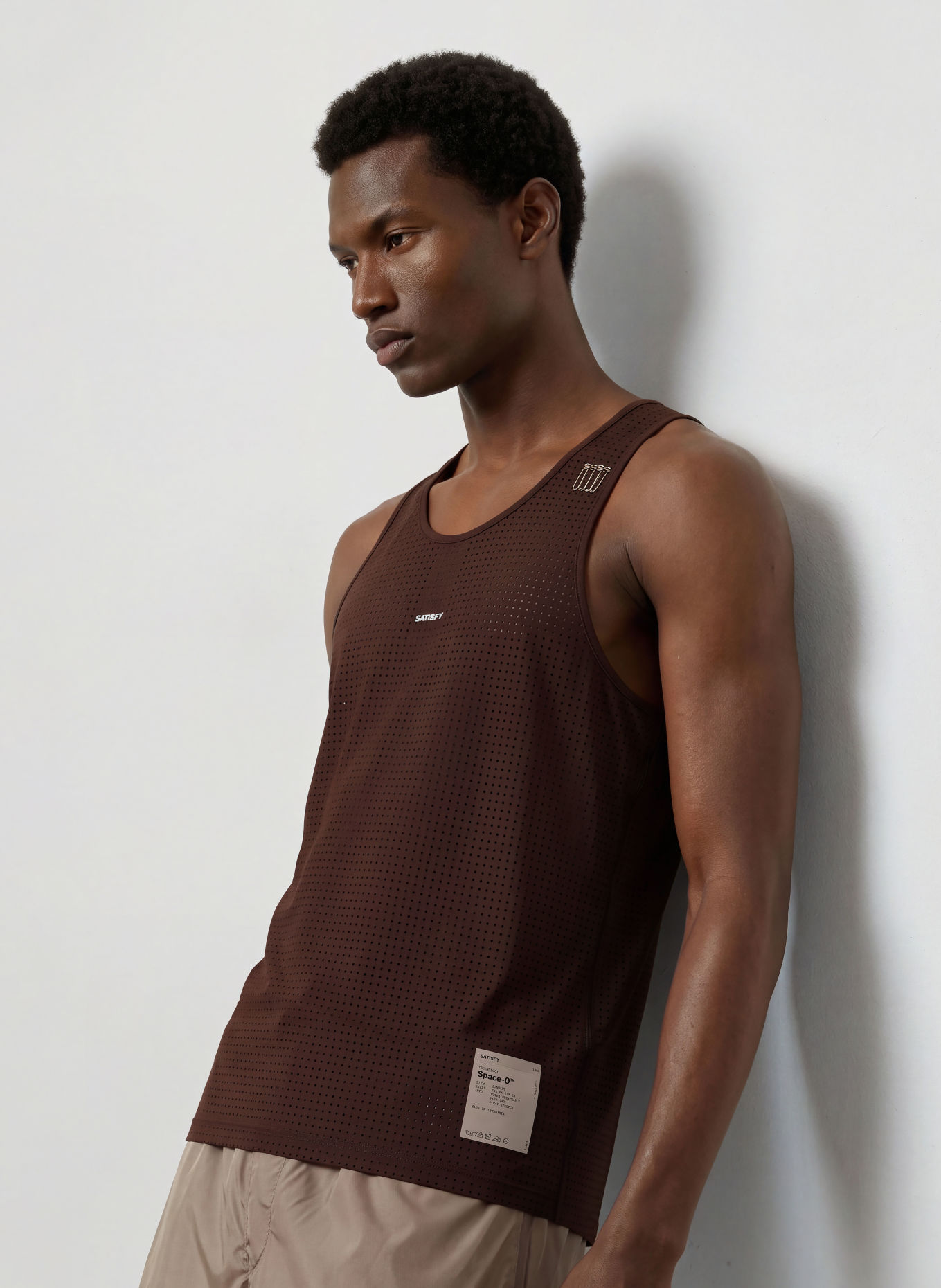 SATISFY Hardloopshirt SPACE-O™: MARRON FONCÉ