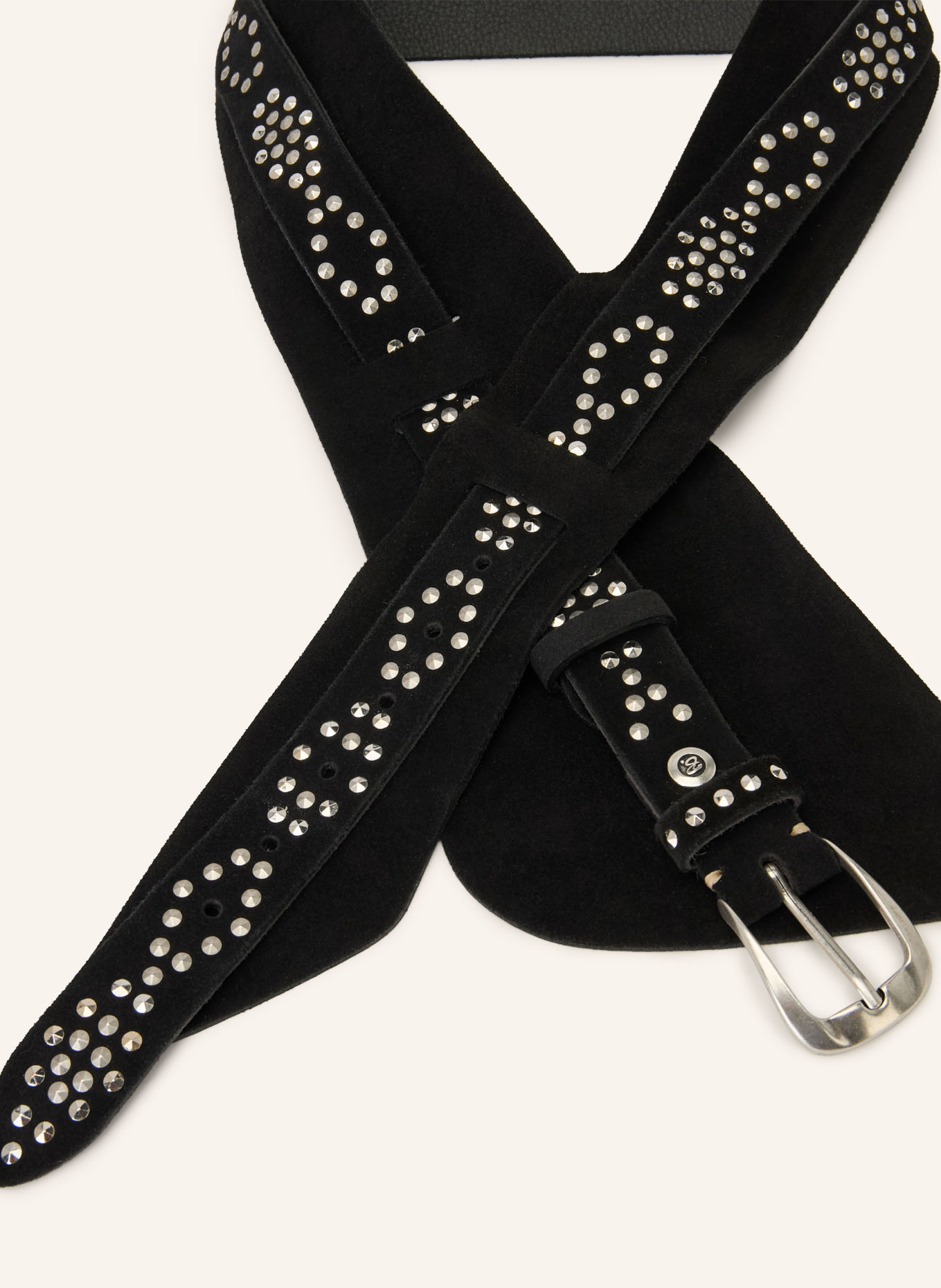 b.belt Gürtel mit Nieten: SCHWARZ / SILBER