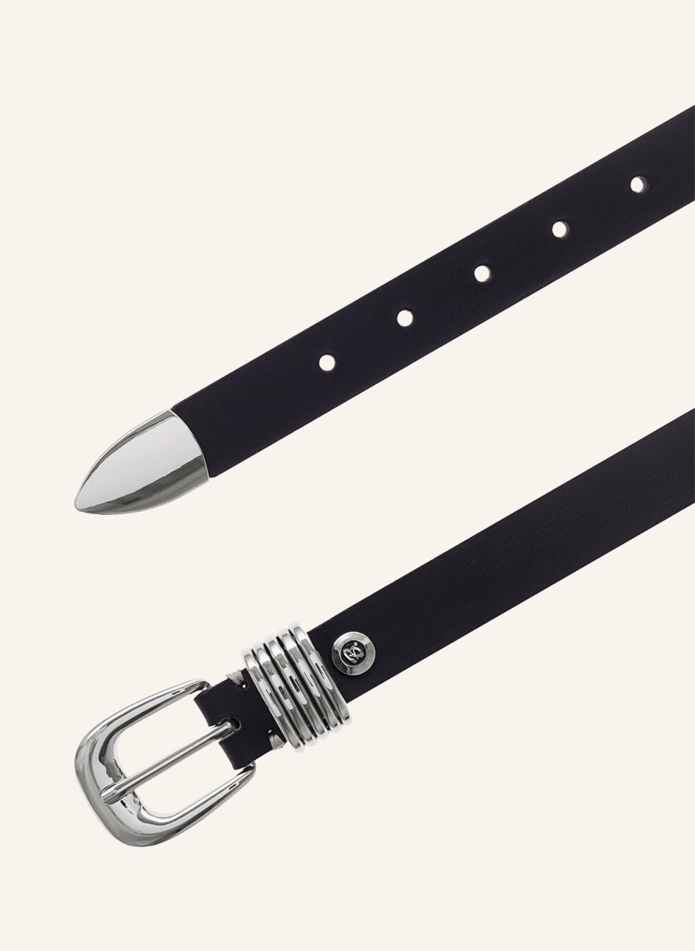 b.belt Ledergürtel: SCHWARZ / SILBER
